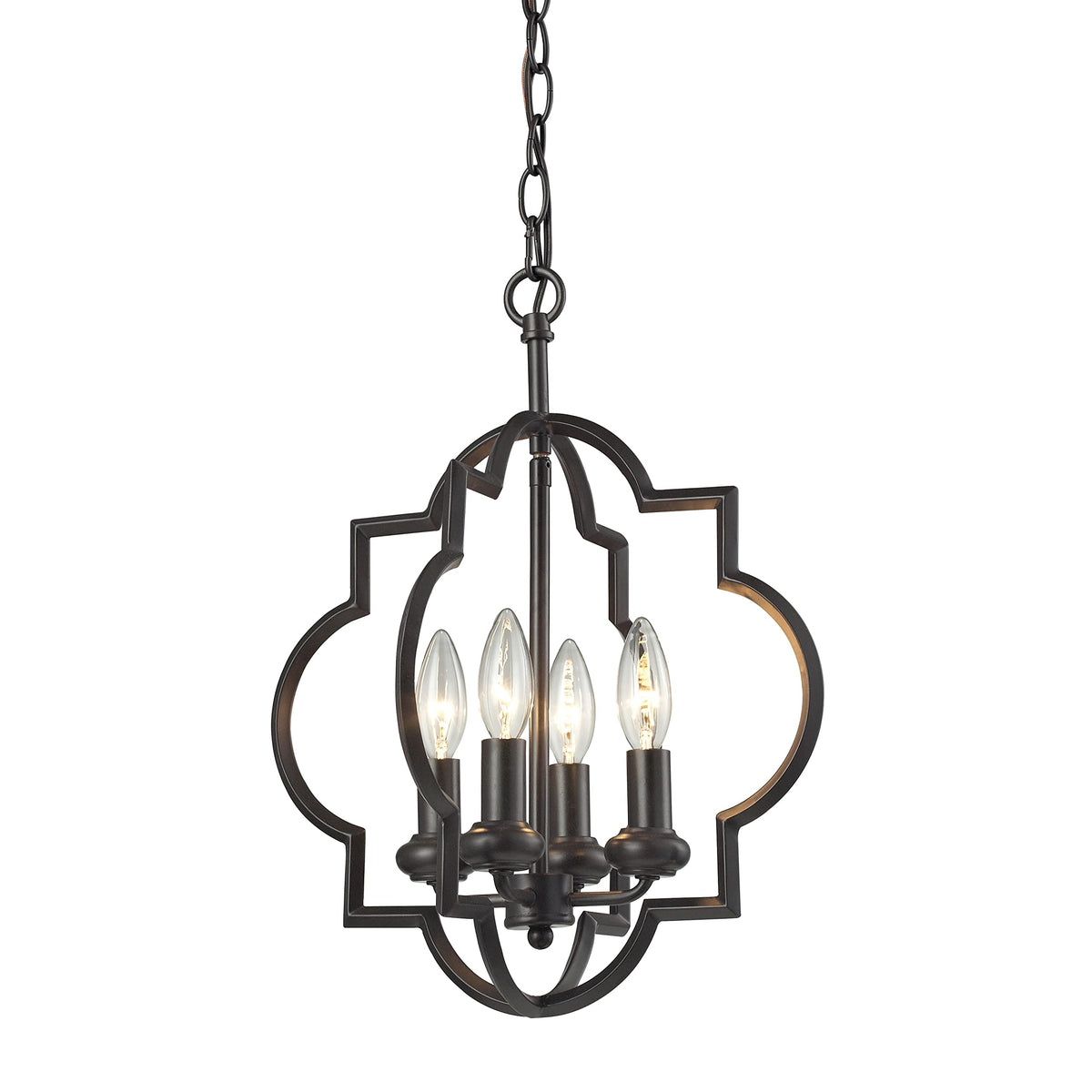Elk Home 4-Light Chandelier In Oil Rubbed Bronze, 14-Inch Transitional Design