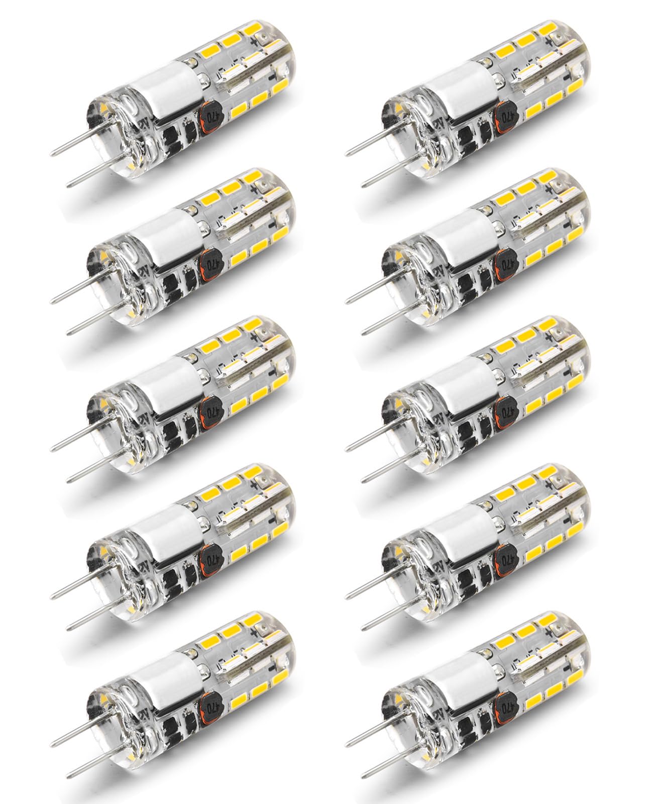 Joutameili 10 Pack G4 Led Bulb 12V Ac Dc 1.5W No Flicker G4 Bulb Bi-Pin Landscape Light Natural White 4000K Equivalent 10W 20W H