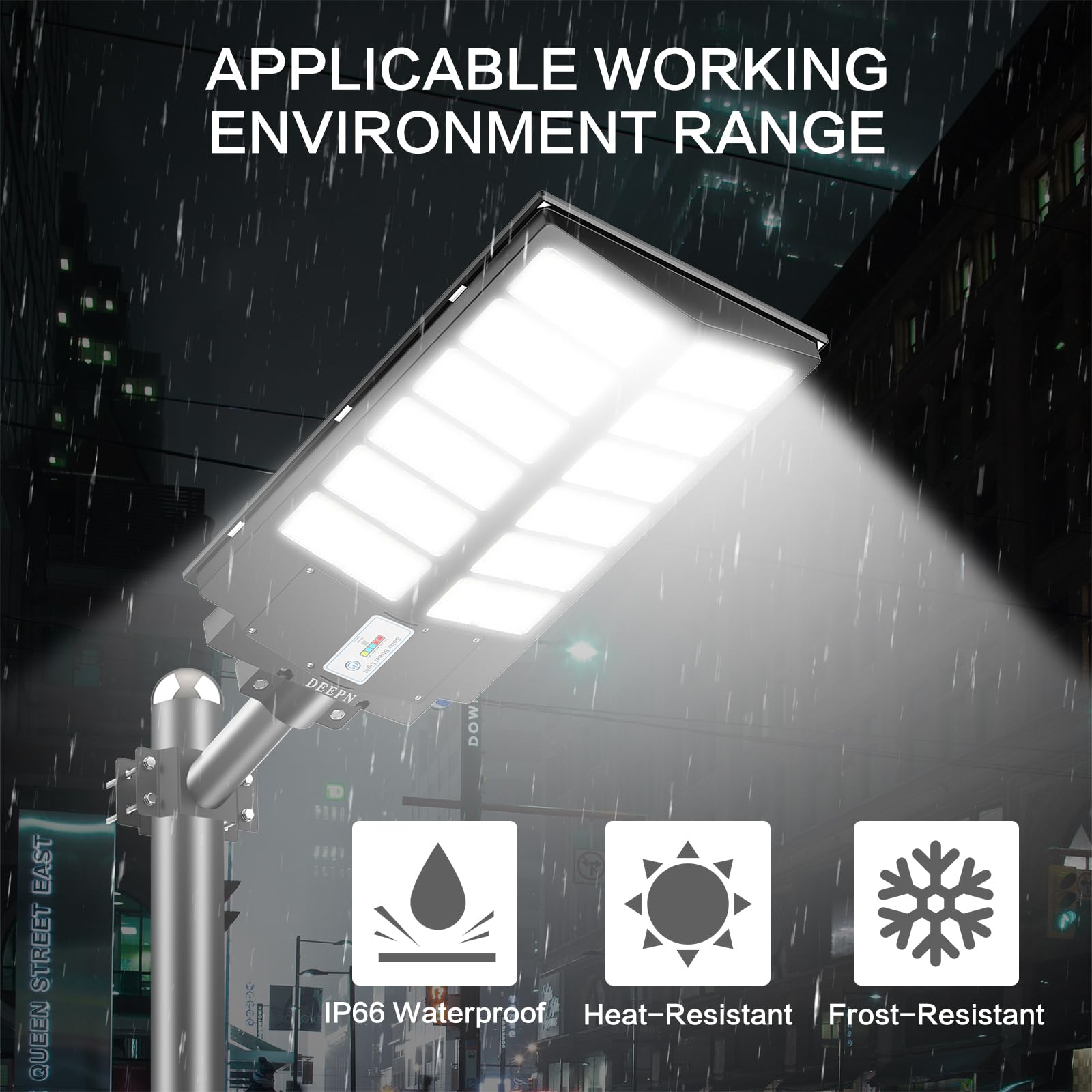 Solar Street Lights Outdoor - 3800W Solar Parking Lot Lights, 320000 Lumens Solar Lights Outdoor Dusk To Dawn Motion Sensor Ip66