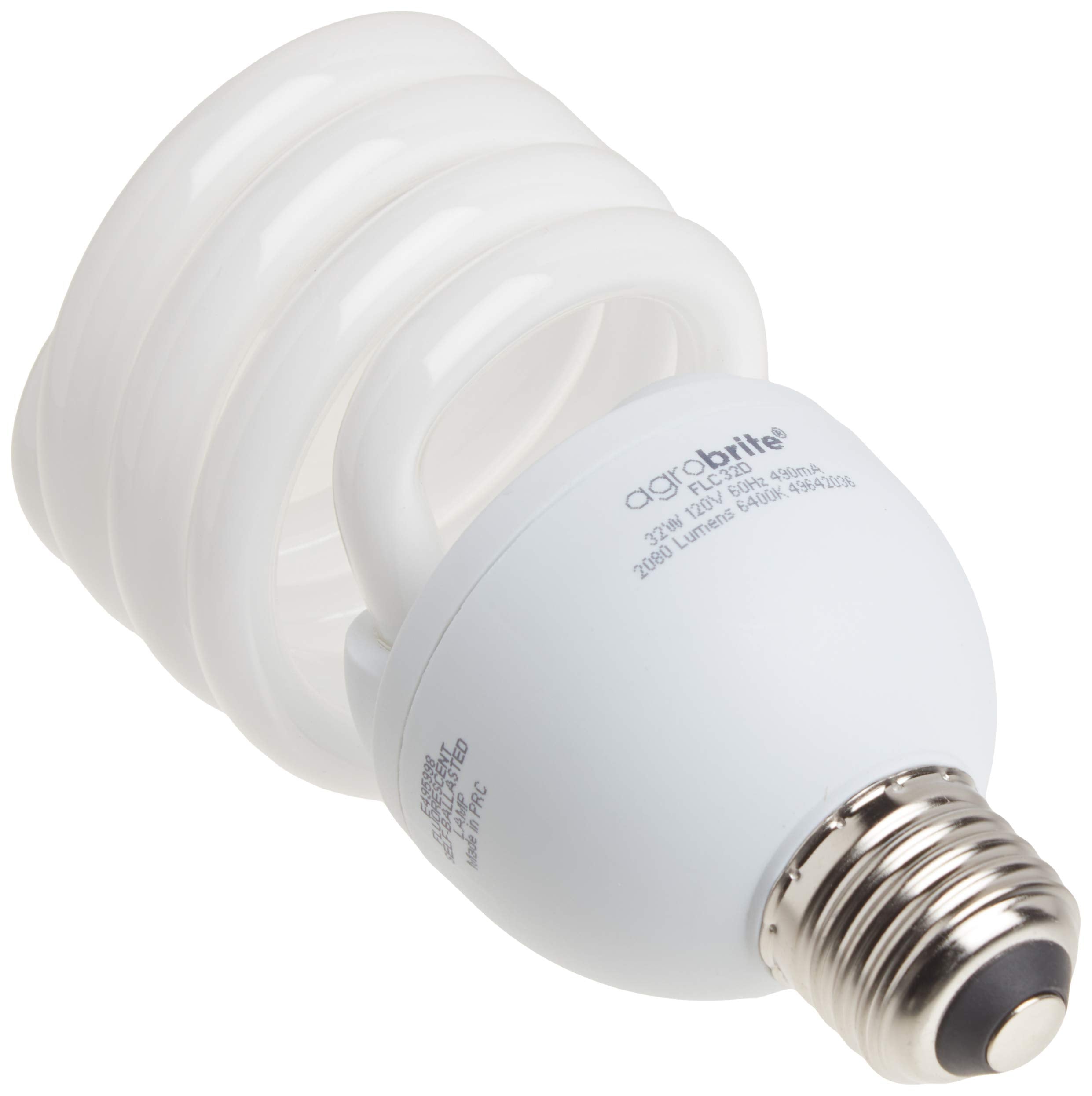 Hydrofarm Agrobrite FLC32D 32W Fluorescent Spiral Grow Lamp 6400K 1 Count Brown/A