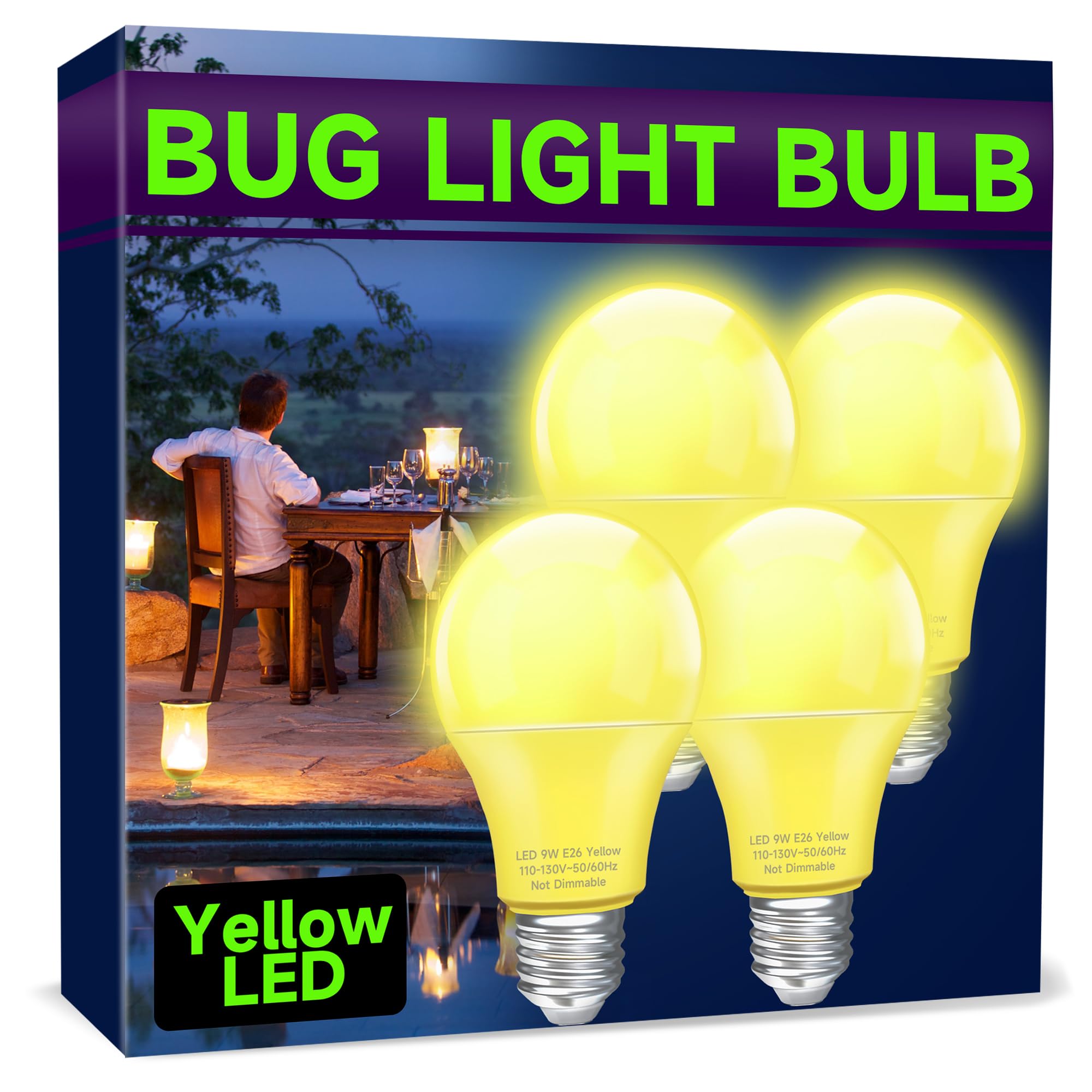 UNILAMP Red Light Bulbs, 9W A19 Christmas Red Colored Light Bulb 60 Watt Equivalent, E26 LED Red Light Bulb, Red Light for Outdo