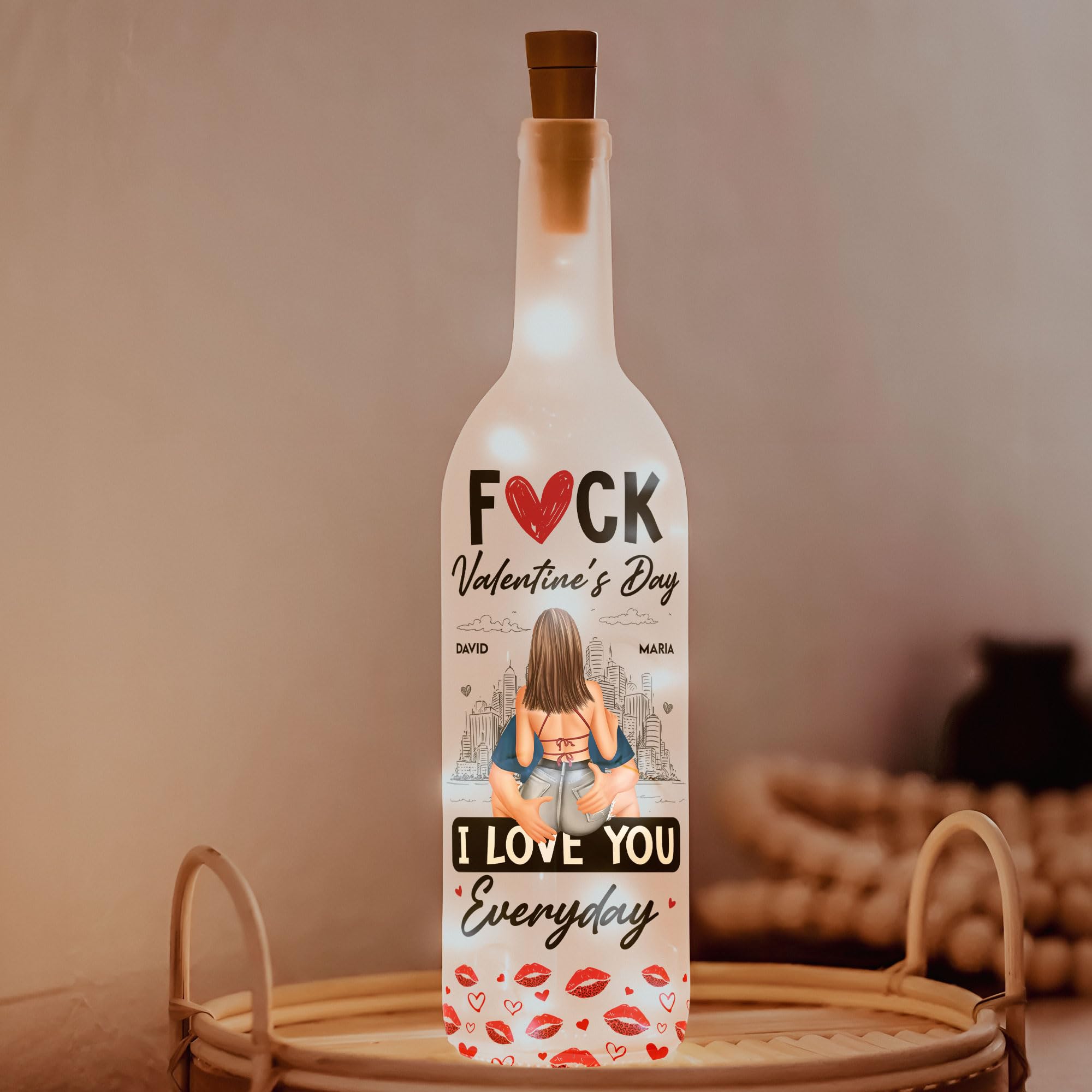 Macorner Personalized Valentines Day Gifts For Him & Her Bottle Lamp, Couple Gifts, Anniversary Present Gifts For Husband, Wife,