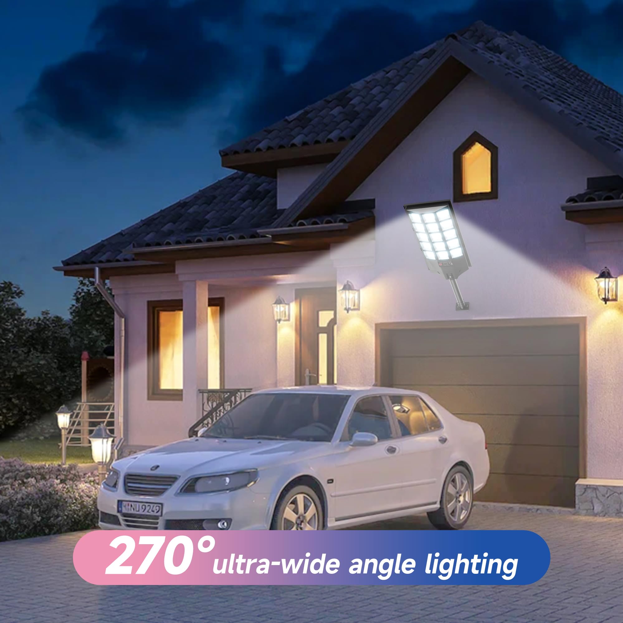 Azeivk Solar Street Lights Outdoor, 6500K, Waterproof, Motion Sensor, 2 Pack, Remote Control, White, Model Azeivk571