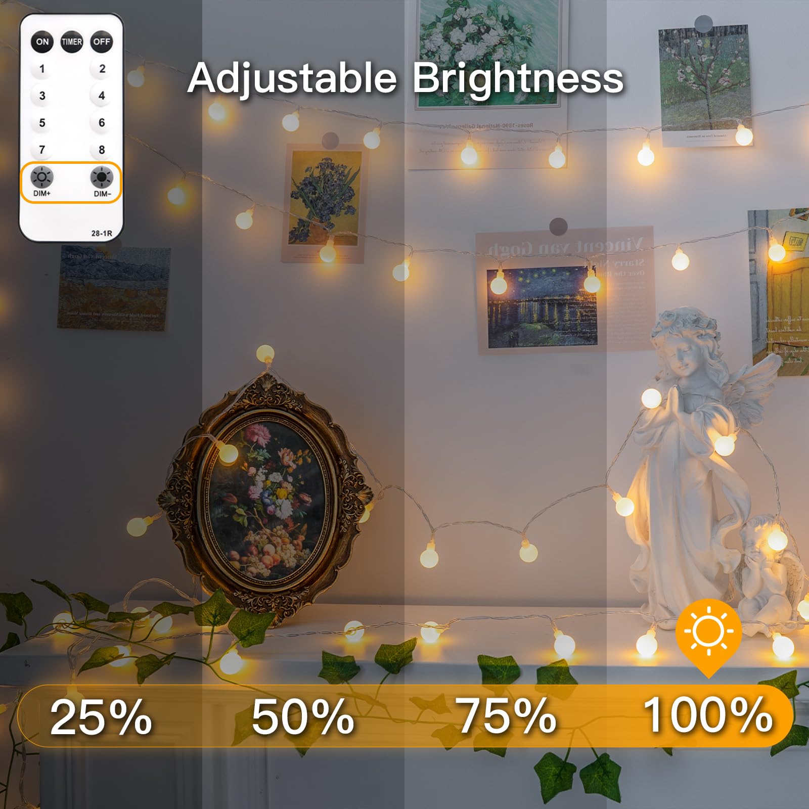 Suddus String Lights For Bedroom  99Ft 300 Led Connectable Globe String Lights Indoor  Hanging Fairy Lights Plug In With Remote For Kids Room Dorm Classroom Outdoor Christmas Tree Decor  Warm White