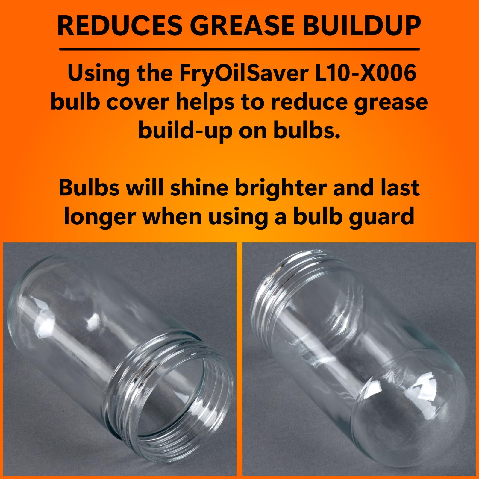 THE FRYOILSAVER COMPANY Glass Globe Bulb Cover for Refrigerators, Model L10-X006, Clear, Pack of 1