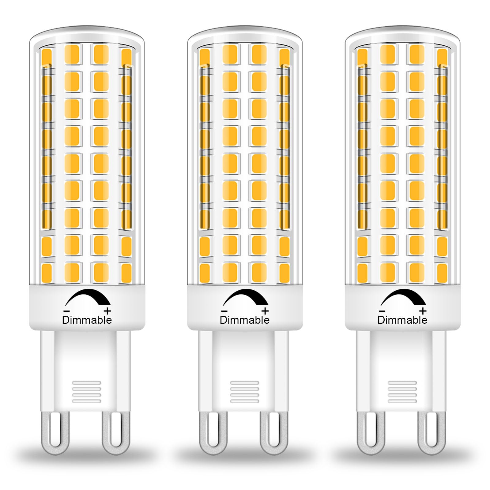Brolskun Dimmable G9 Led Bulb 3000K Warm White,T4 G9 8W Replacement For 80 Watts Halogen,Ceramic Bi Pin Base,120V 800 Lumen G9 L
