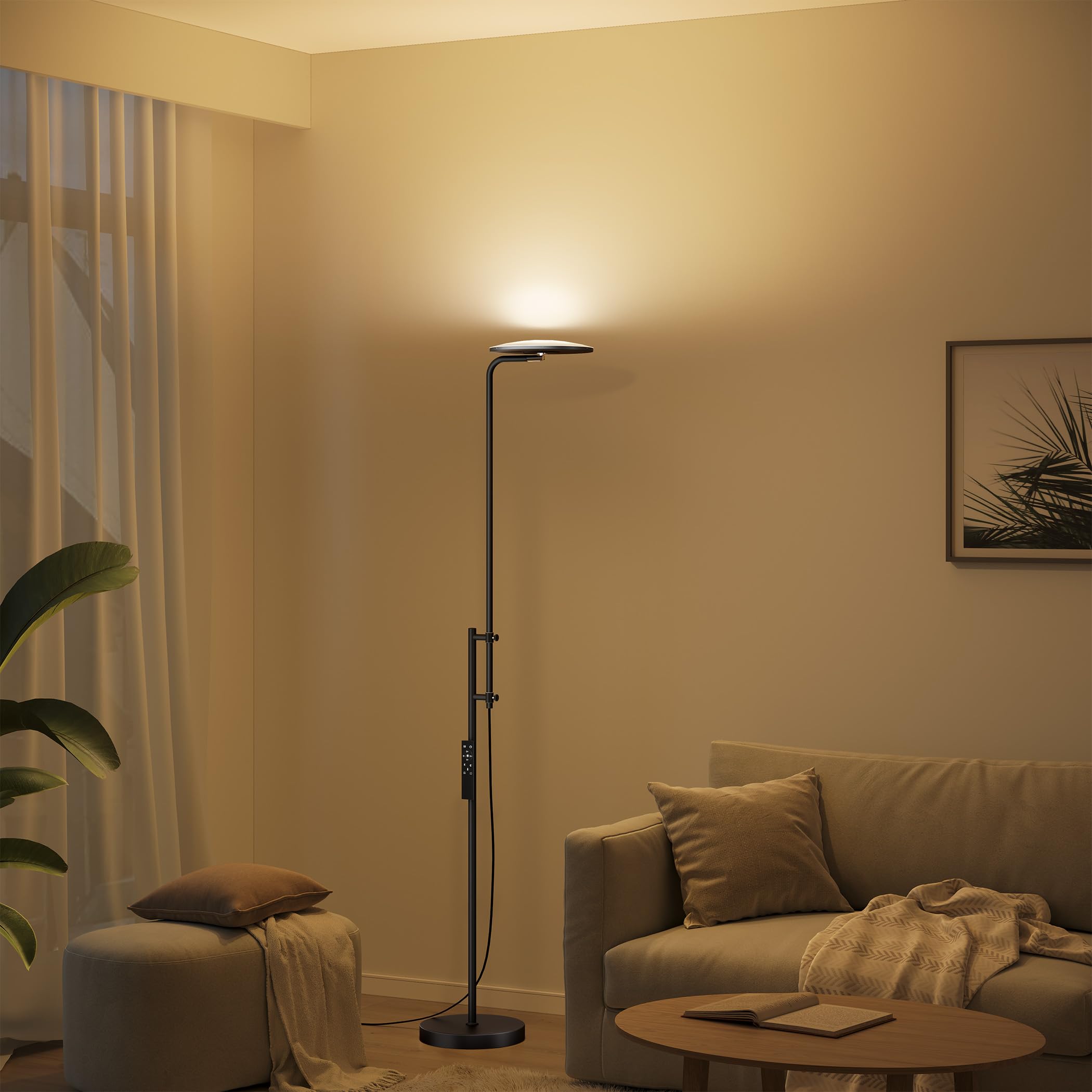 SUNMORY 32W/3000LM Floor Lamps, Super Bright LED Standing Lamp with Remote Control, 70 Tall Lamp with Height Adjustment, Modern