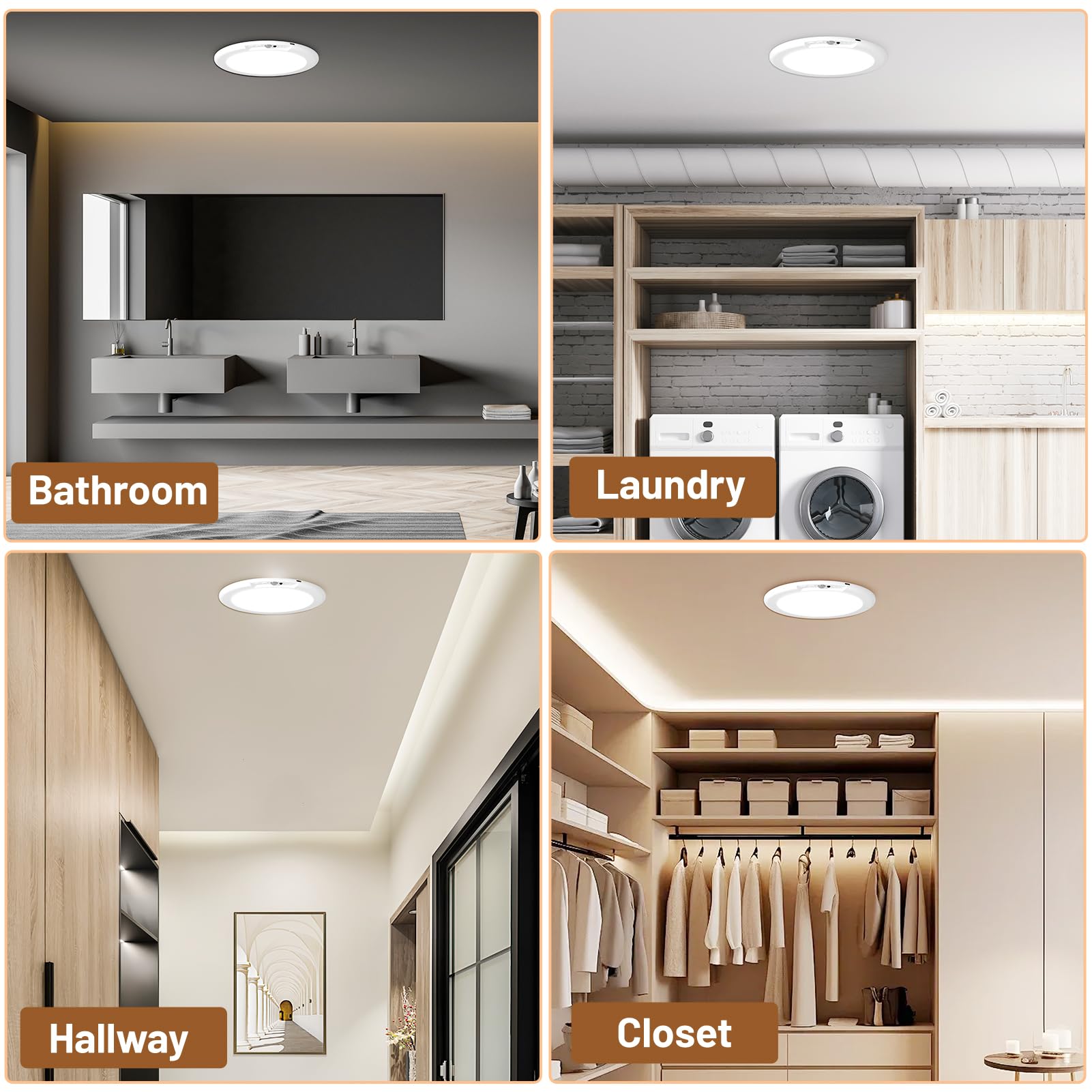Rechargeable Motion Sensor Ceiling Light, Wireless Battery Operated Ceiling Light, Motion Activated Closet Light With Remote, Ma