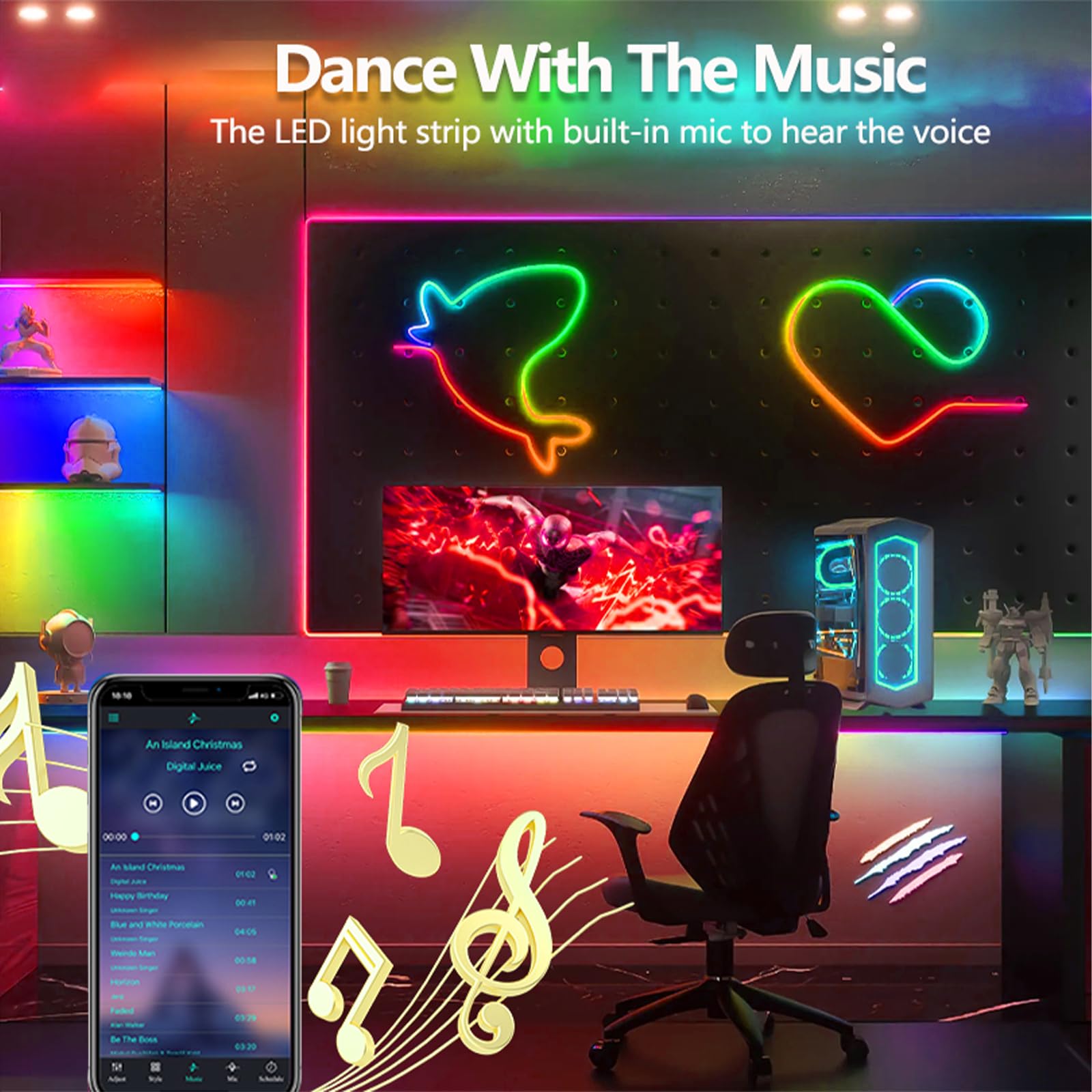 Httpsmp 10Ft Neon Rope Lights,Rgb+Ic Flexible Led Rope Lights Control With App/Remote,Chase Mode Rope Lights,Ip67 Outdoor Waterp