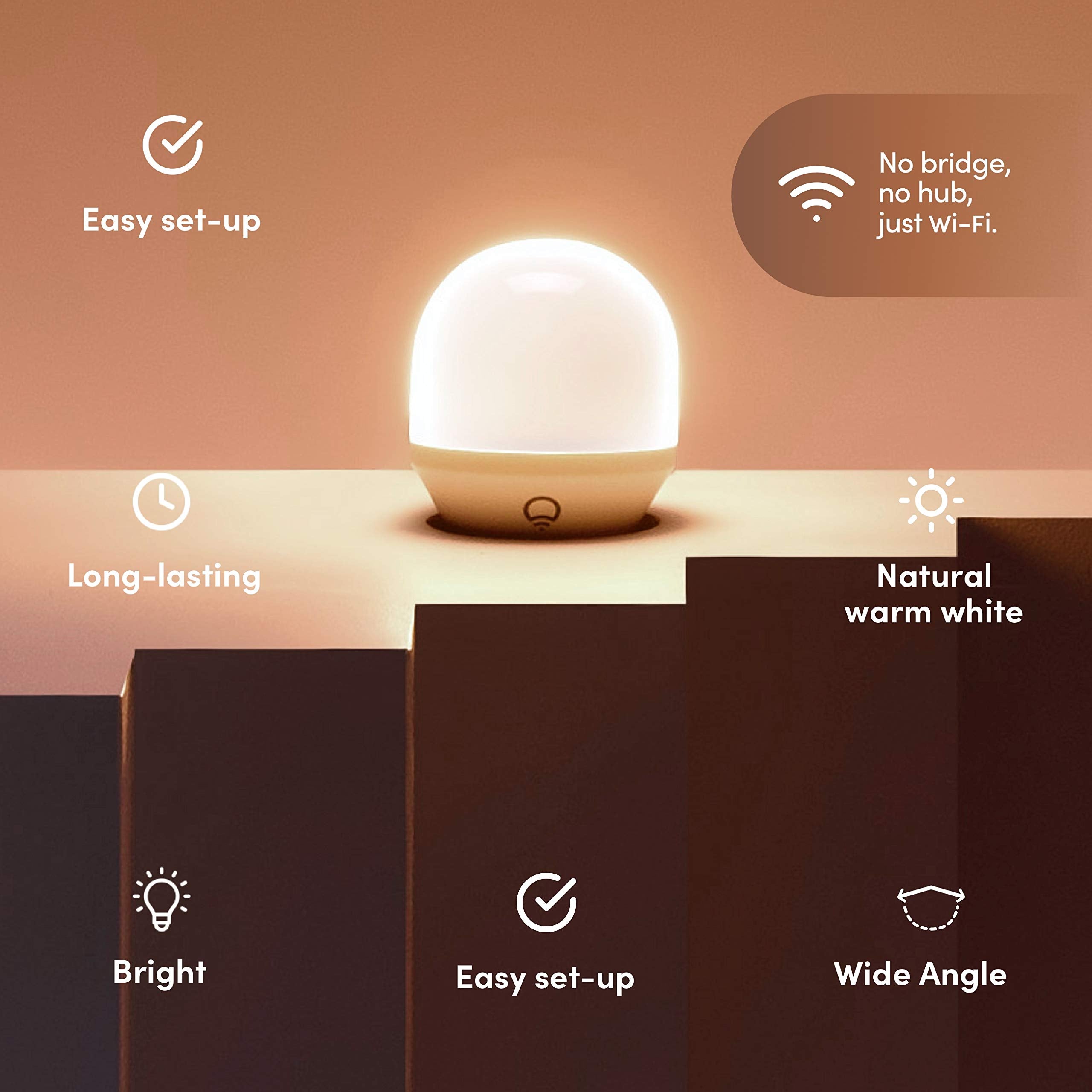 LIFX White A19 Smart LED Bulb, Dimmable, 650 Lumens, 25,000-Hour Lifetime, 12 Pack, No Hub Required, Works with Alexa & Google