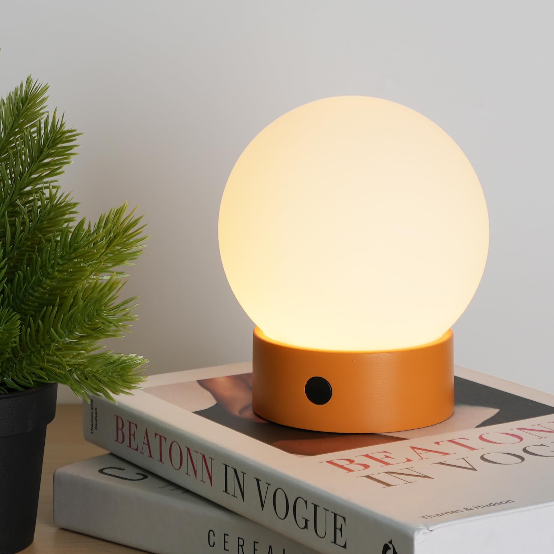 WEILAILUX Cordless Table Lamp, Rechargeable & Waterproof, Touch Dimmable, Small, Orange, Model WL-2450