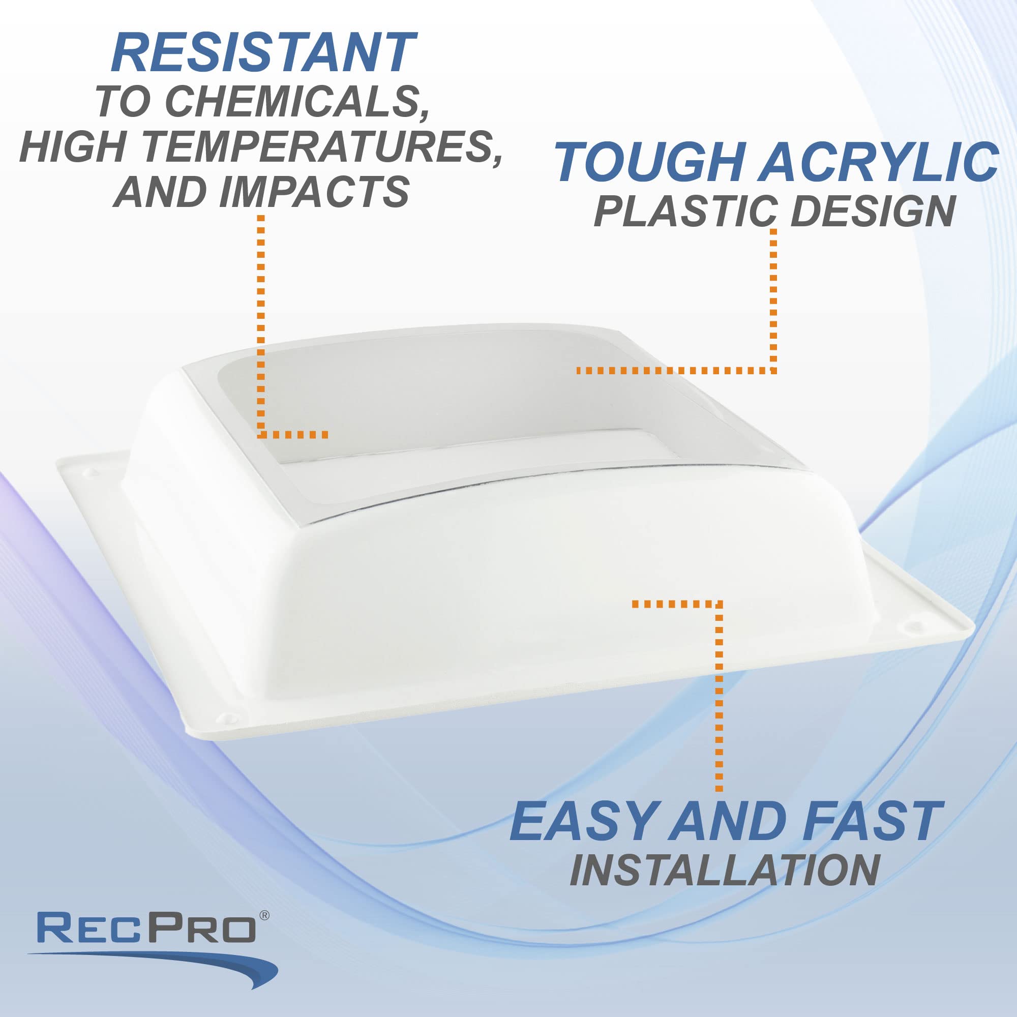 RecPro RV Skylight Inner Dome - Clear Window, 14" x 14", Model RP-5055