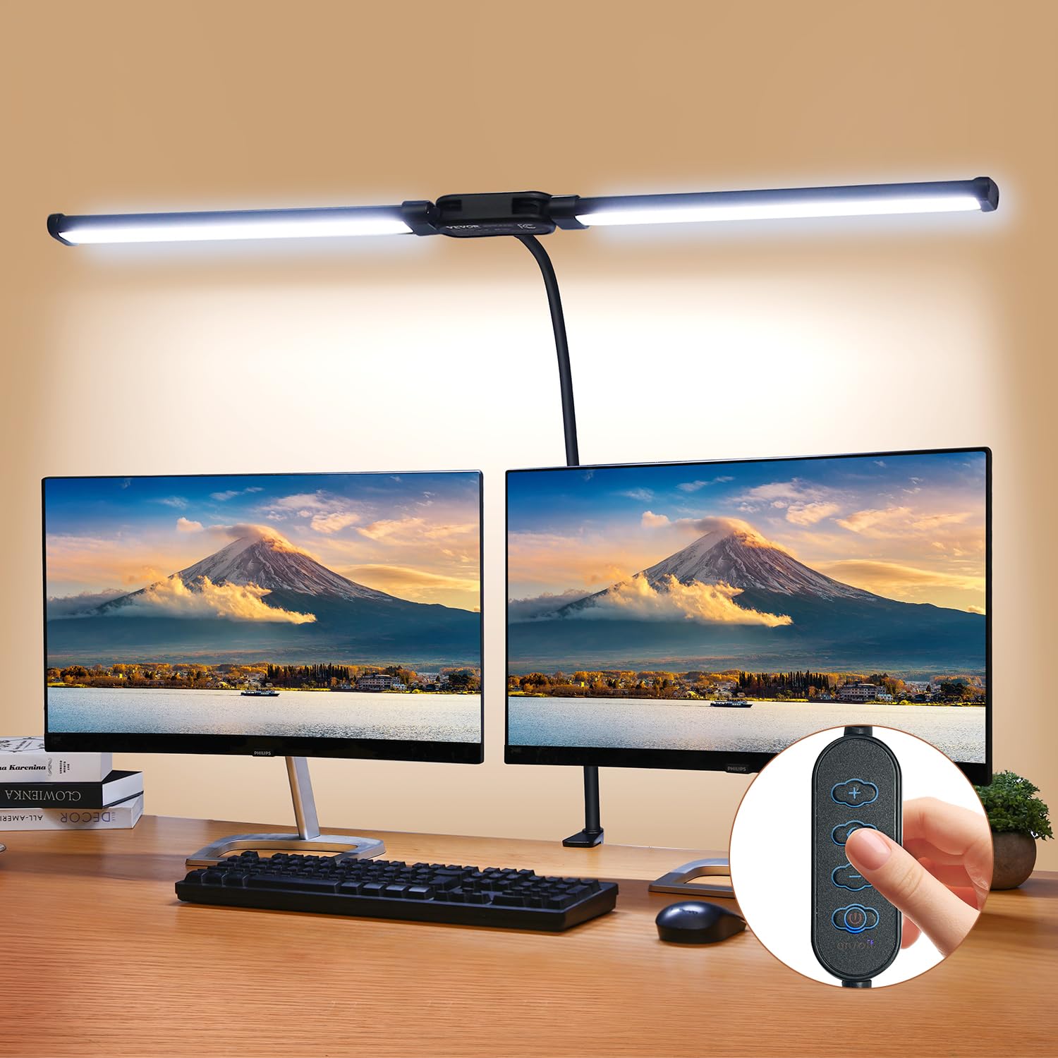 Vevor Led Desk Lamp With Clamp, Double Head Architect Desk Lamp For Home Office, Eye-Caring Desk Light With 360 Adjustable Goose