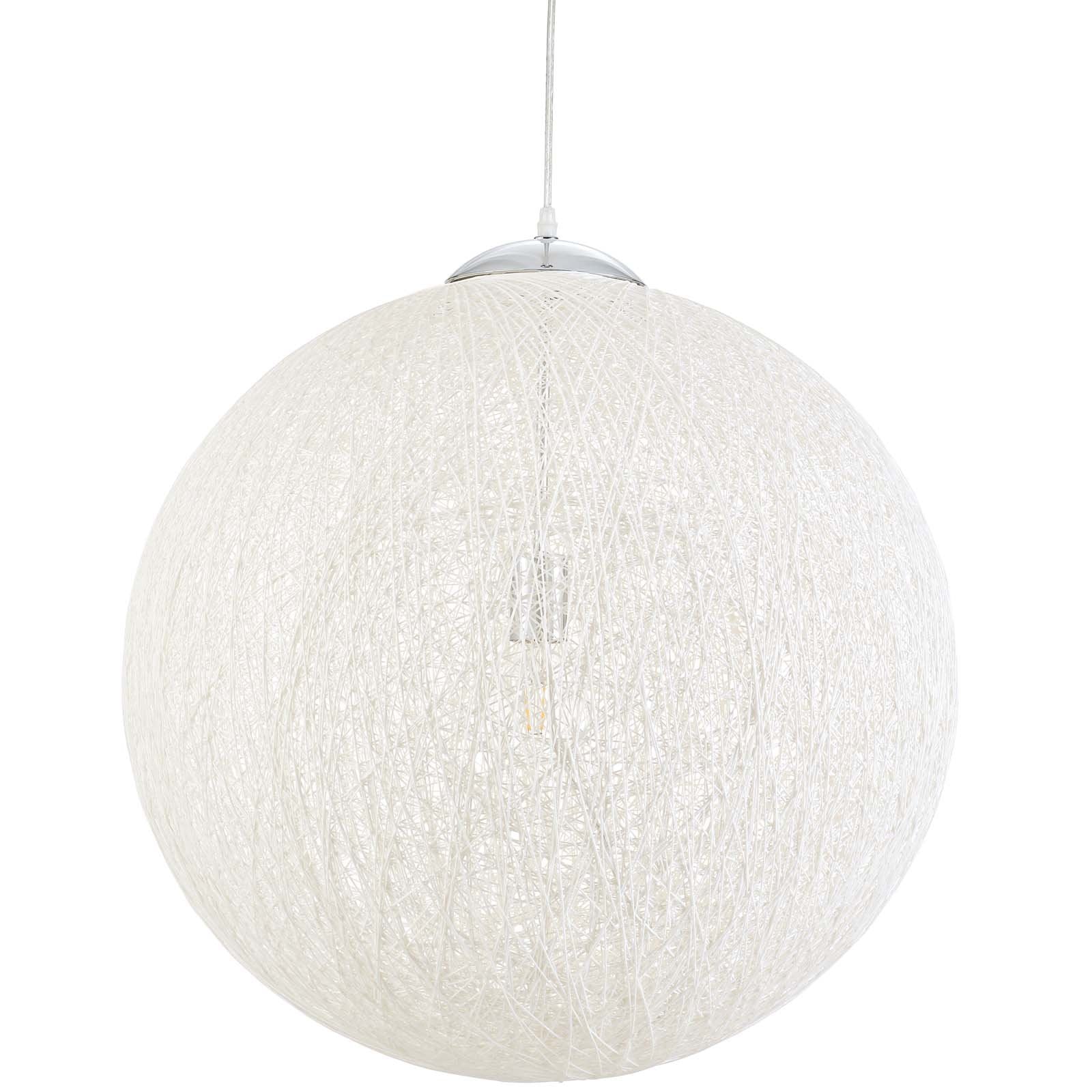 Modway Spool Woven Cotton 24 Round Pendant Light Chandelier in