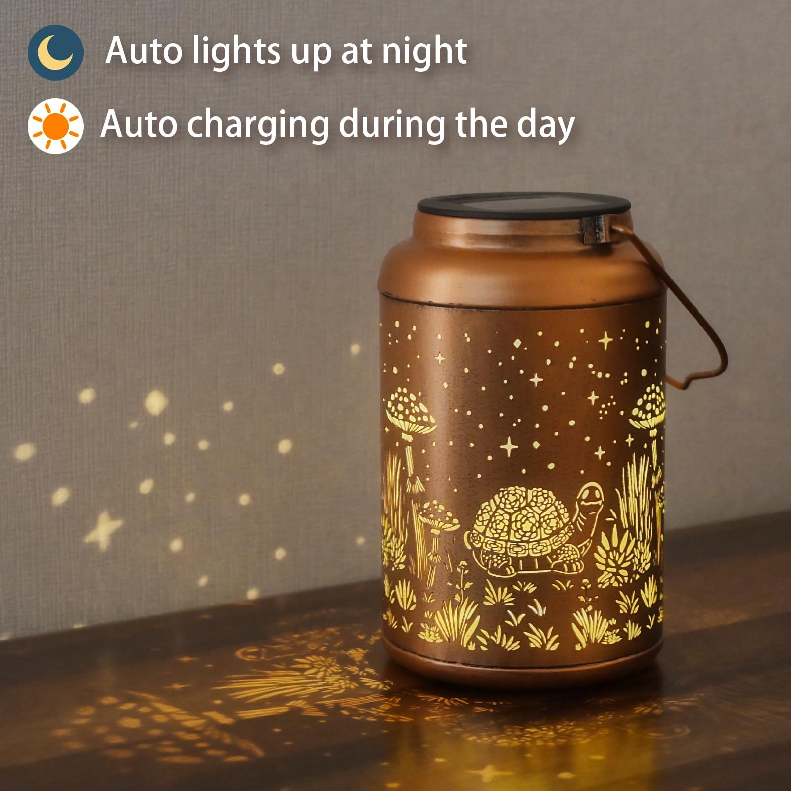 Turtle Solar Lanterns Outdoor Waterproof - Hanging Turtle Solar Lights Garden Decor For Outside, Birthday Gifts For Women, Mom,