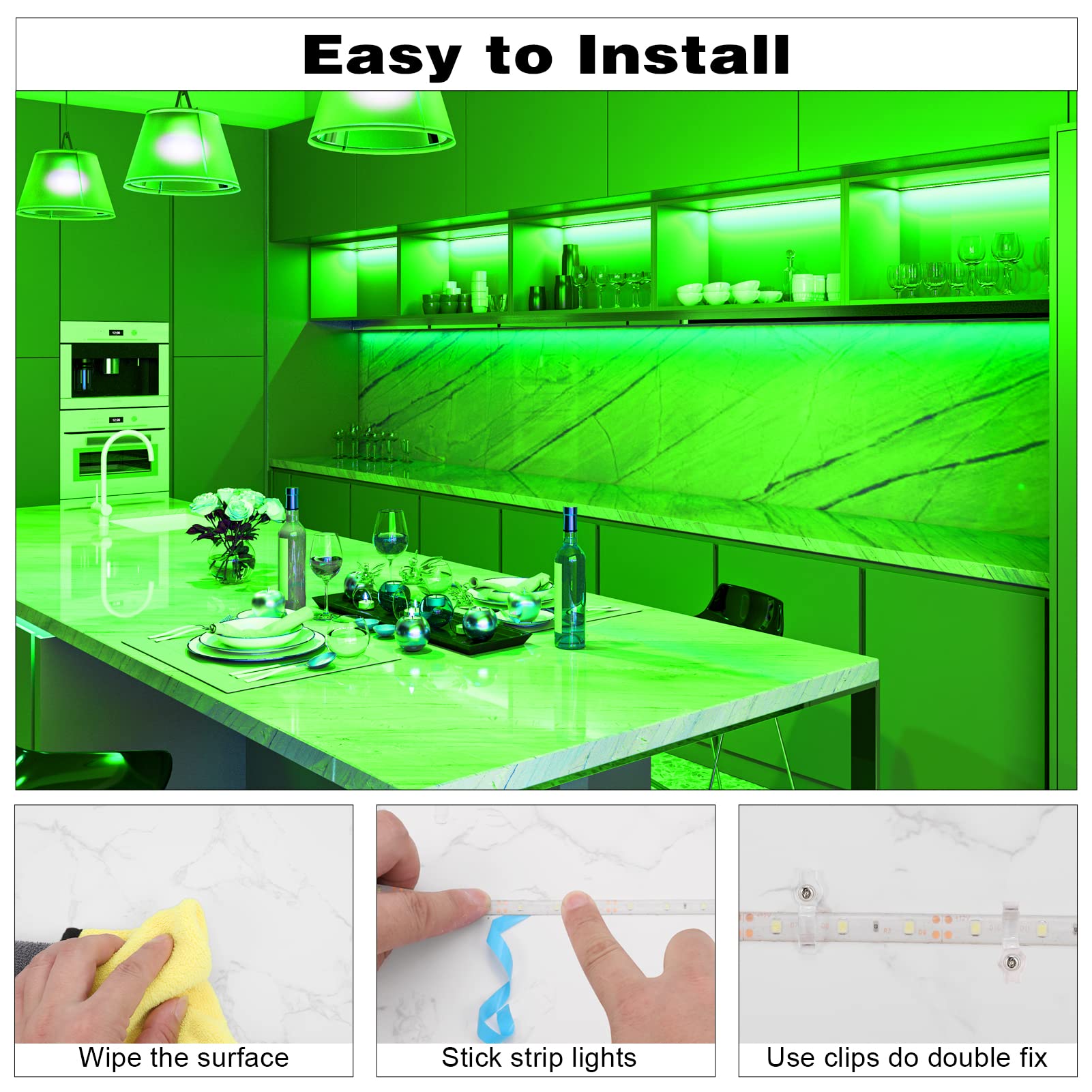Inextstation 12V Led Light Strip Ip65 Waterproof Green Led Strip Lights 16.4Ft/5M Cuttable 300 Smd 2835 Led Tape Flexible Led Li