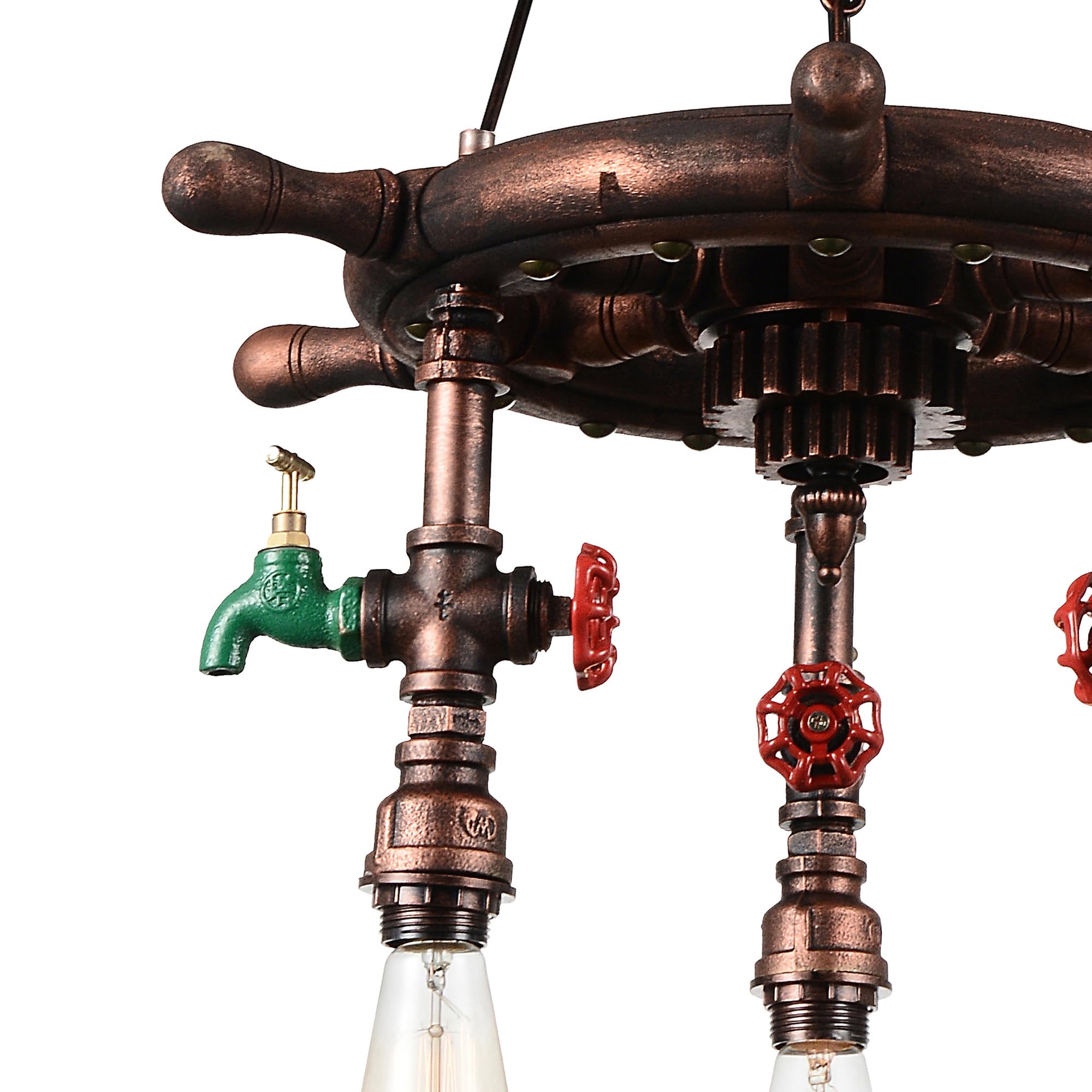 Cwi Lighting Manor 3-Light Speckled Copper Metal Chandelier