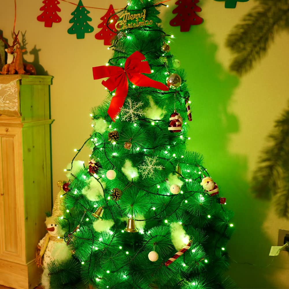 Pooqla Green String Lights Halloween Decoration, 200 Led 66 Ft Indoor Outdoor Led Green Lights, 8 Modes Twinkle Fairy Lights For