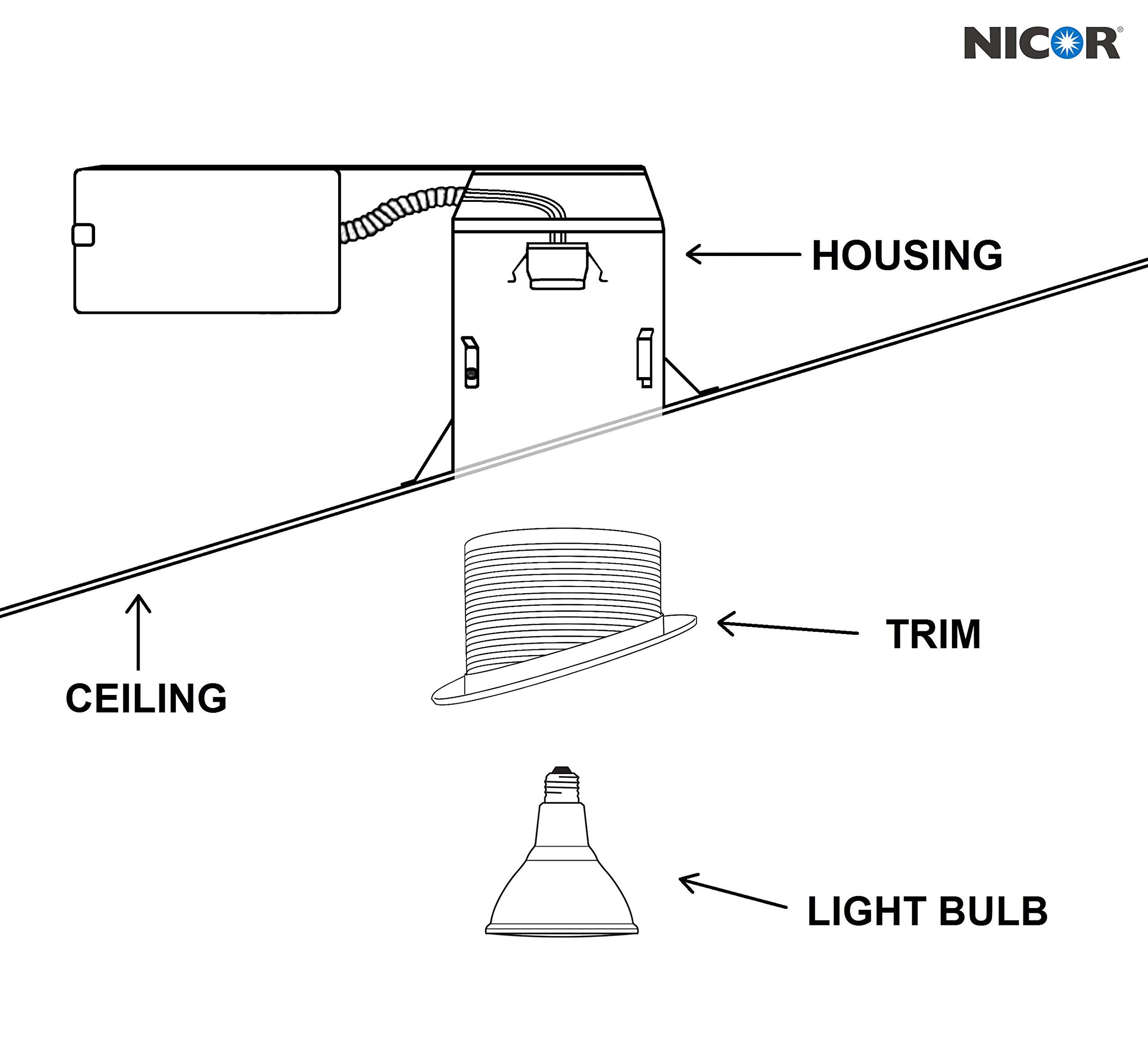 Nicor Lighting 17711 Recessed Trim, 6-Inch, White