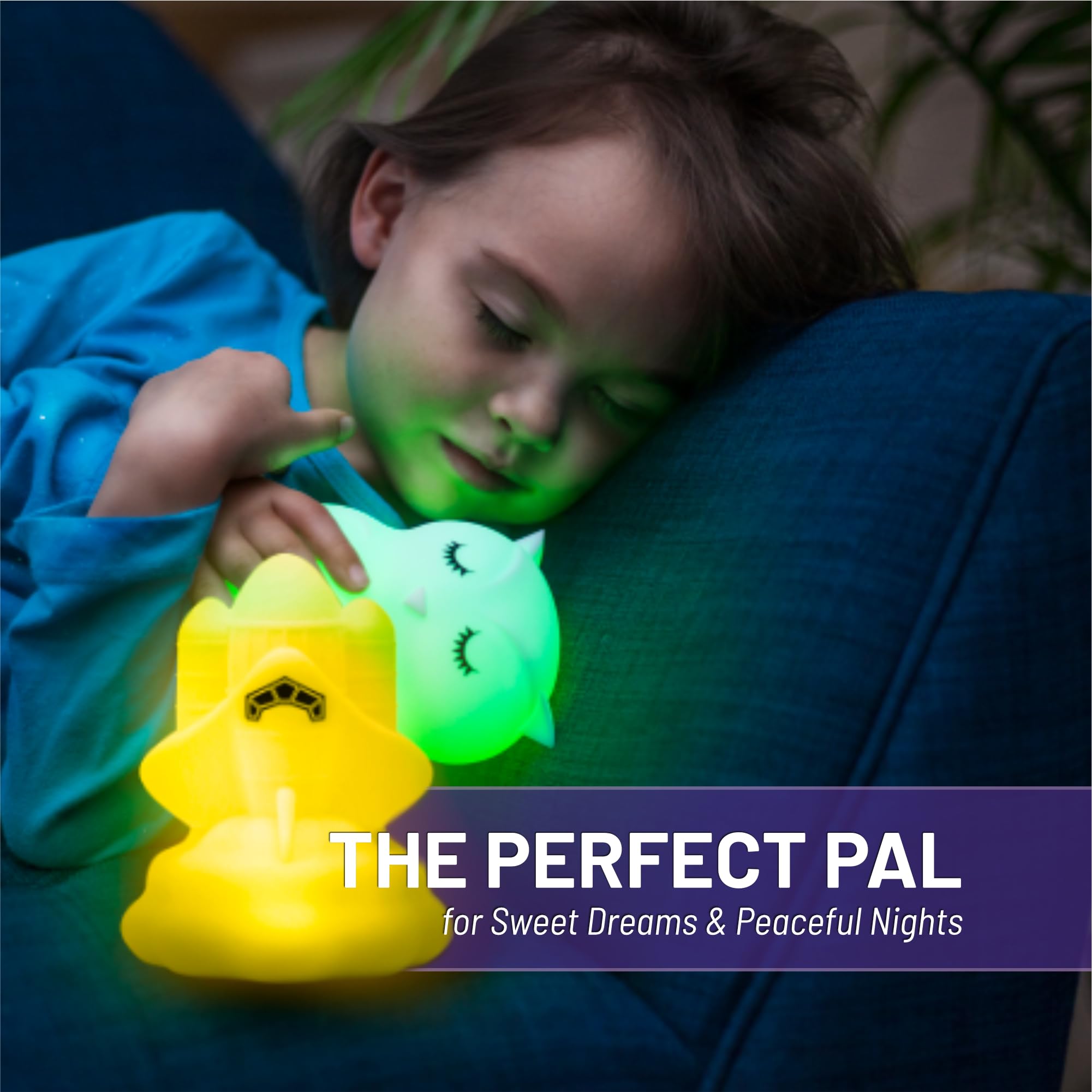 Lumipets Space Rocket Night Light - Silicone Nursery Lamp for Kids, Kawaii Design, Perfect for Baby and Toddler Rooms