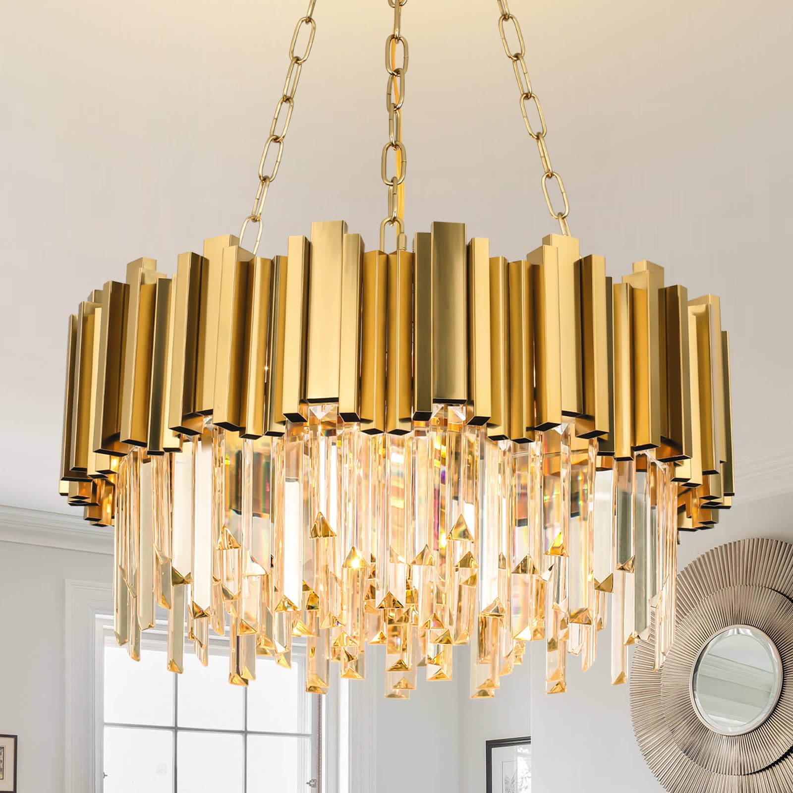 Modern Chandeliers Crystal With Light Gold Crystal Chandelier Hanging Ceiling Light Fixture 9 Lights Chandelier Modern Crystal R