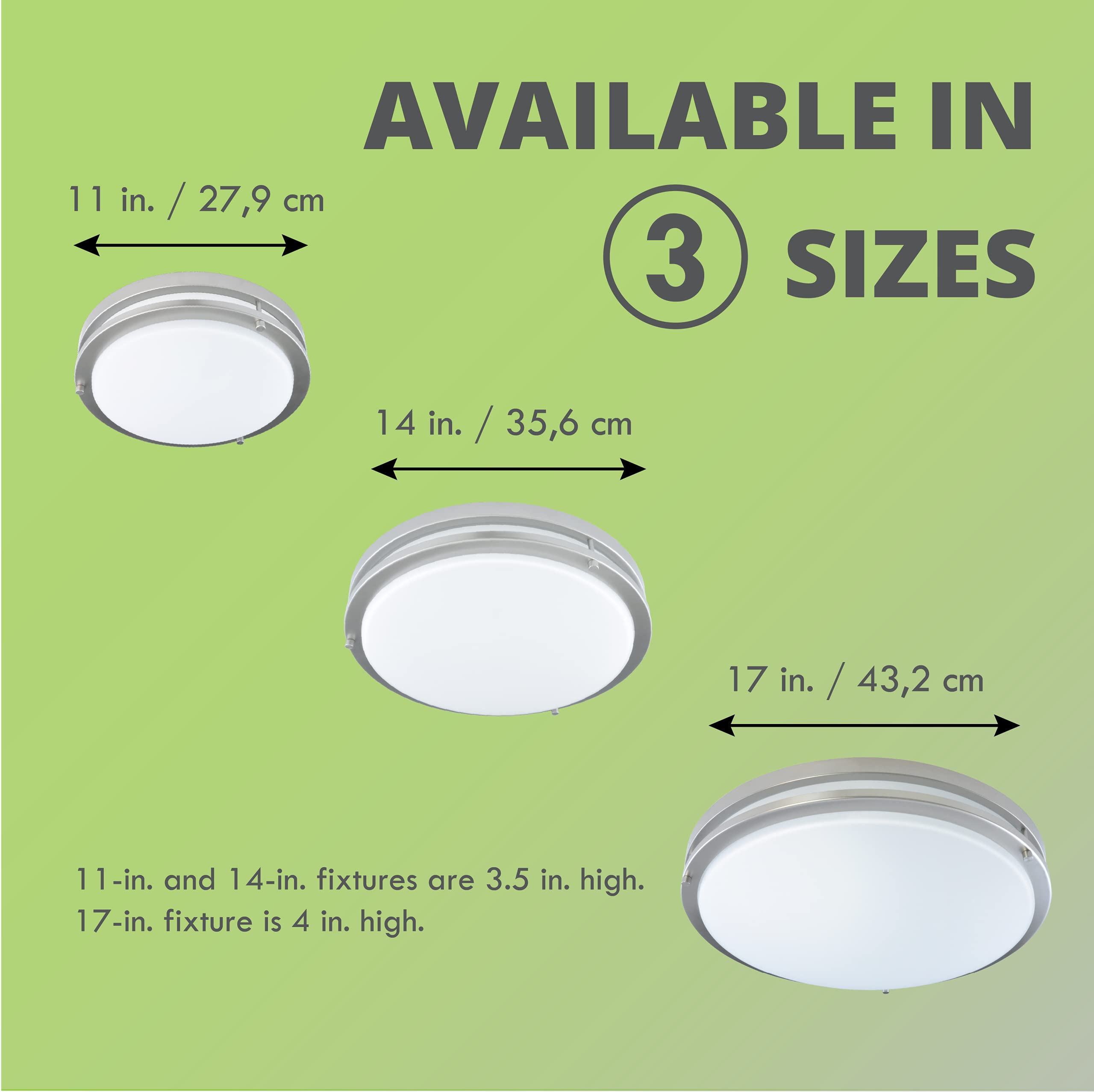 Good Earth Lighting Jordan 11-Inch Led Flush Mount - Satin Nickel, Dimmable, 1100 Lumen, 3000K, 50,000 Hour Rated Lamp Life