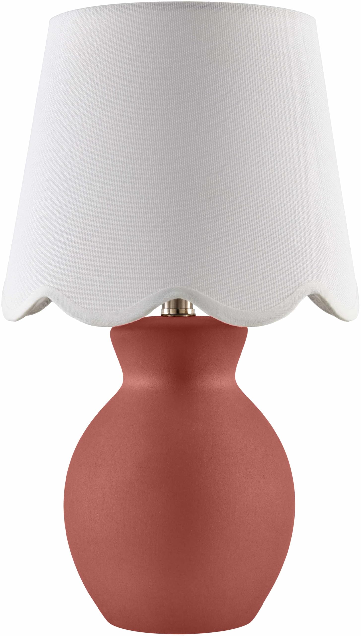 BoutiqueRugs Salgareda Boho Ceramic Bedside Table Lamp - 15inH x 8inW x 8inD - White, Brown