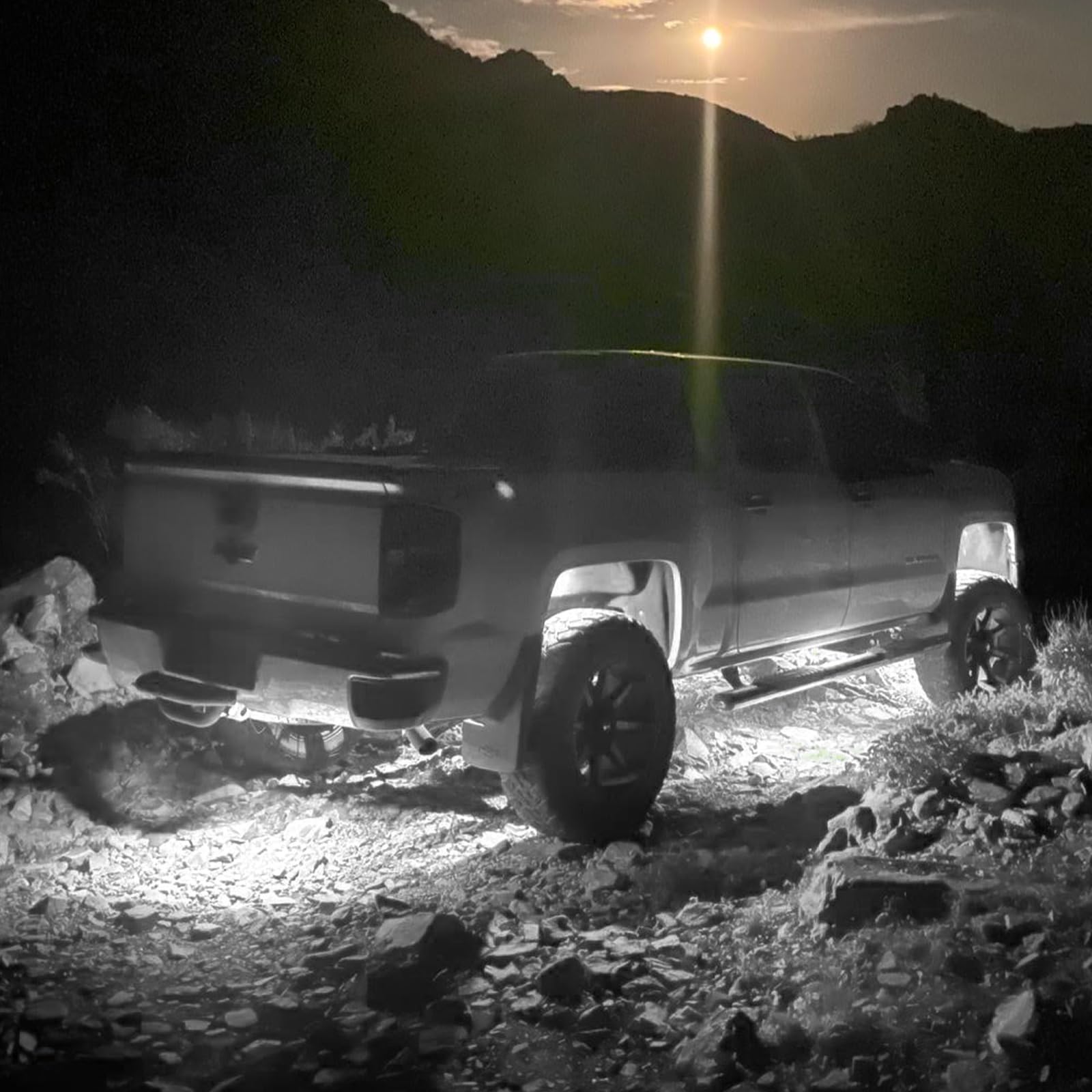 SUNPIE Quick Connect Rock Lights, 8 Pods, Aluminium, 6000K Pure White, IP67 Waterproof, Model 001-White-8