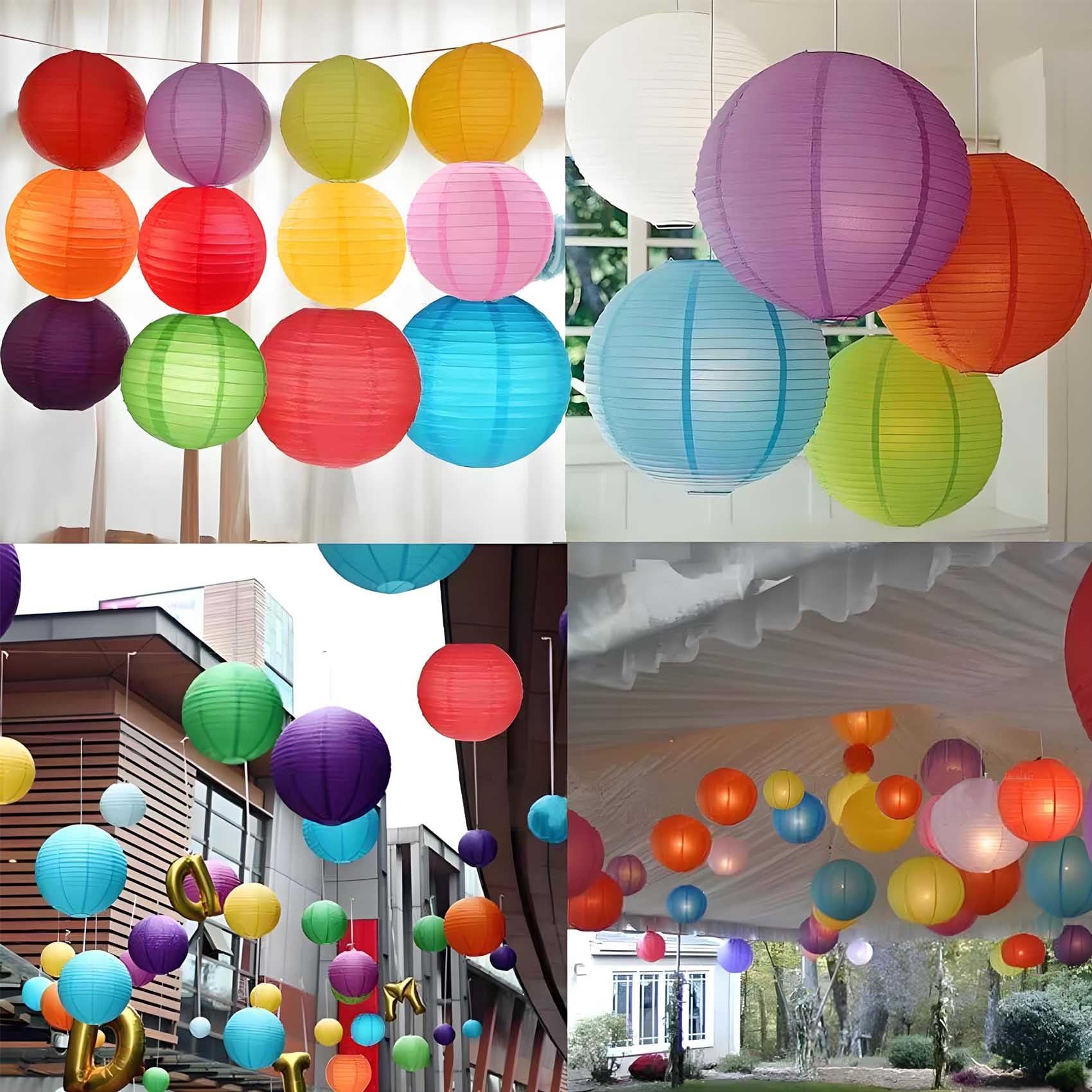 Brzikwt Rainbow Paper Lanterns 12Pcs Hanging Chinese Lanterns For Wedding Birthday Christmas Baby Shower Graduation Anniversary