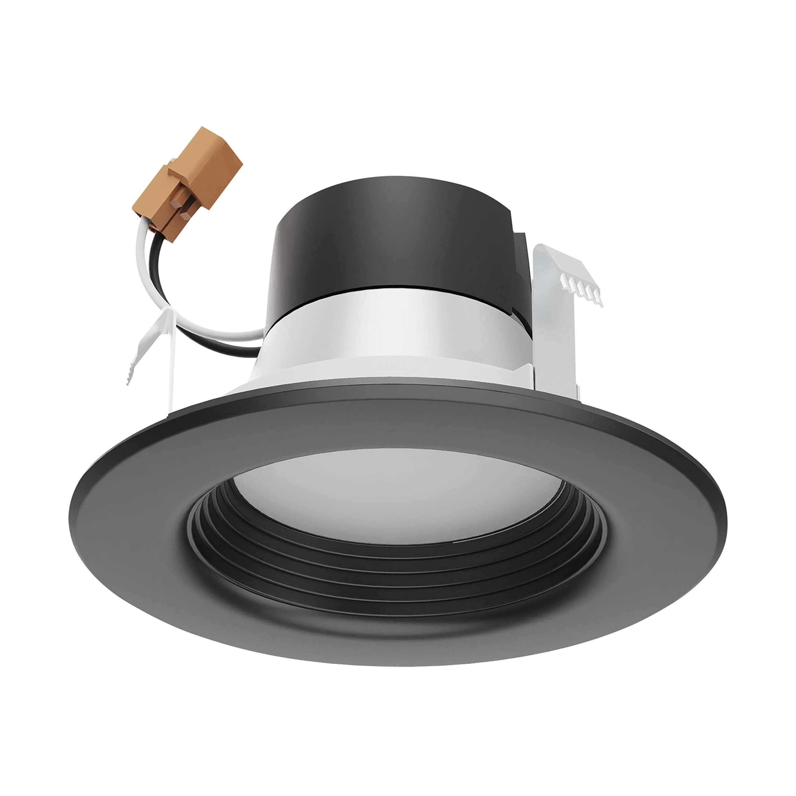 Satco S11832 ColorQuick LED Downlight Retrofit, CCT Color-Selectable 2700K/3000K/3500K/4000K/5000K, 4 Inches, Black
