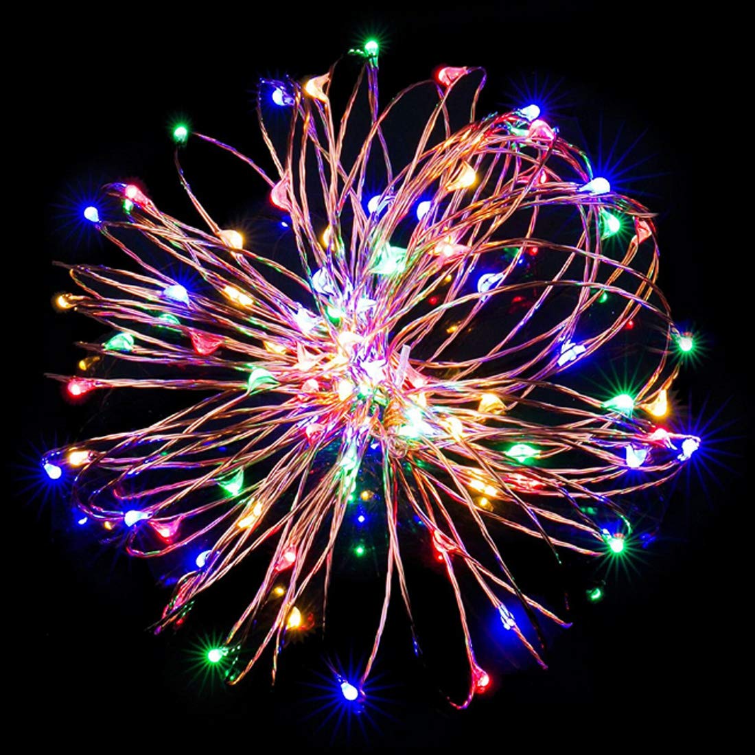 Amants01 2 Pack Sound Activated Music String Lights 32.8ft 100 LEDs Multicolor Waterproof with Remote Control for Parties and Weddings
