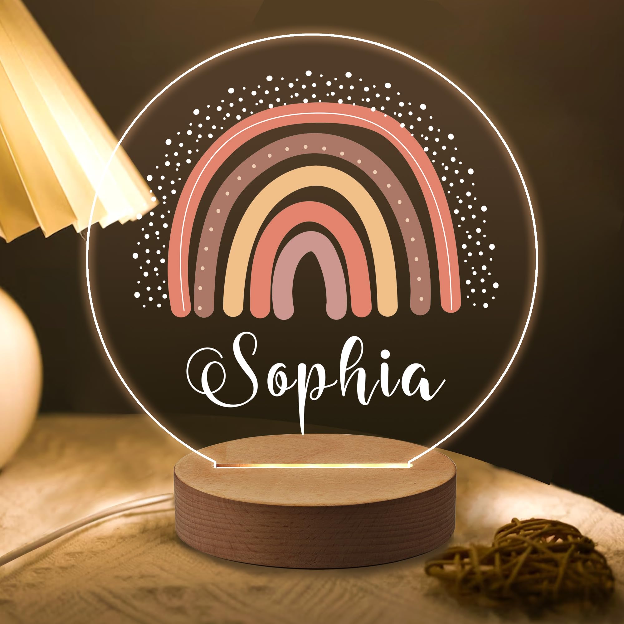 Edsg Personalized Baby Night Light - 7 Colors For Kids Nursery Decor, Bedroom Toddler Lamp - Gifts For Girls Boys, Christmas, Bi