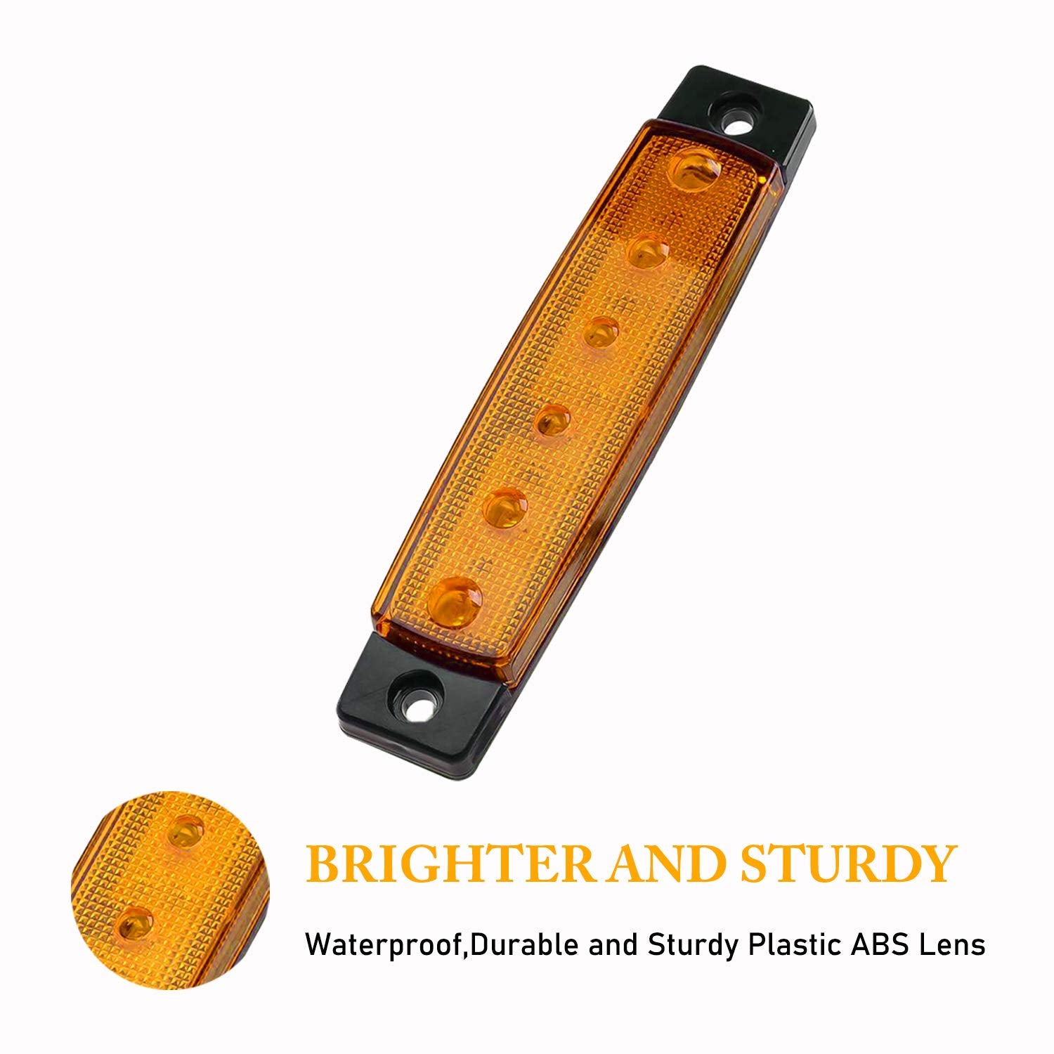 PSEQT LED Boat Interior Lights - Waterproof Courtesy Light Strip, Amber, 10Pcs, PC Lens for Fishing, Pontoon, Kayak, Yacht, Sailboat