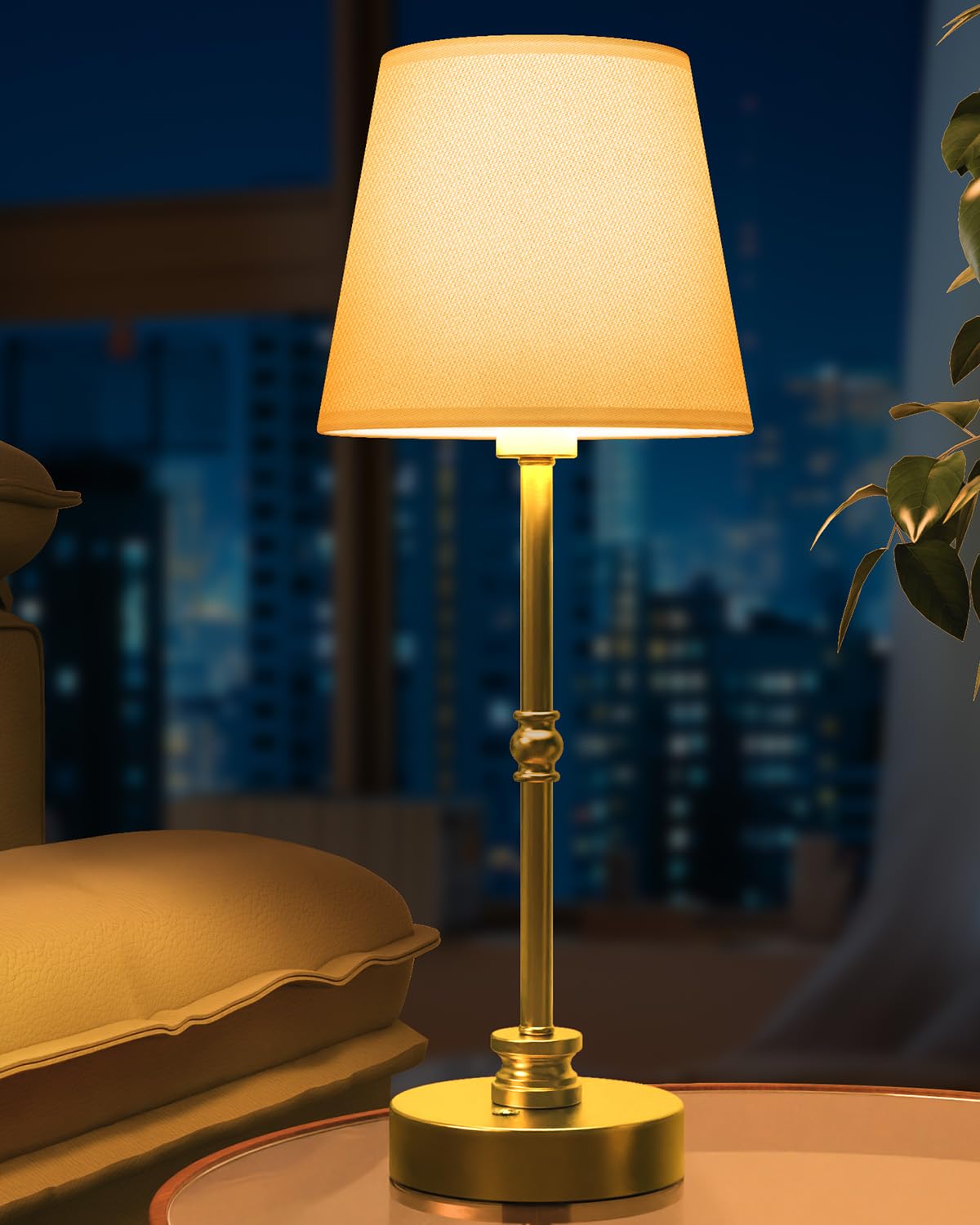 XANSO Rechargeable Table Lamp Cordless,5200mAH Battery Operated LED Lamp,3000K Stepless Dimming,Portable Touch Control Wireless 