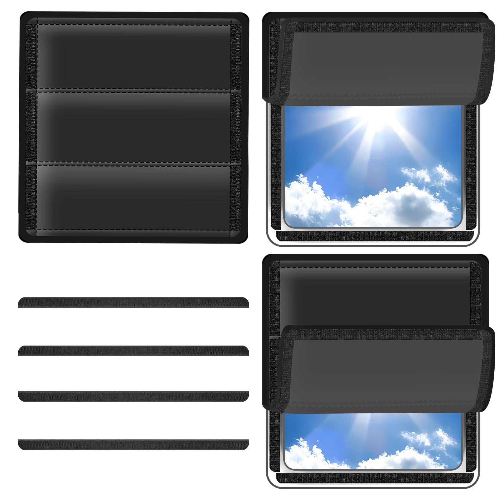 Rv Skylight Cover, Camper Vent Cover For Roof16  (L) X 16 '' (W), Foldable Hook&Loop Design, Rv Blackout Window Cover With Uv Pr