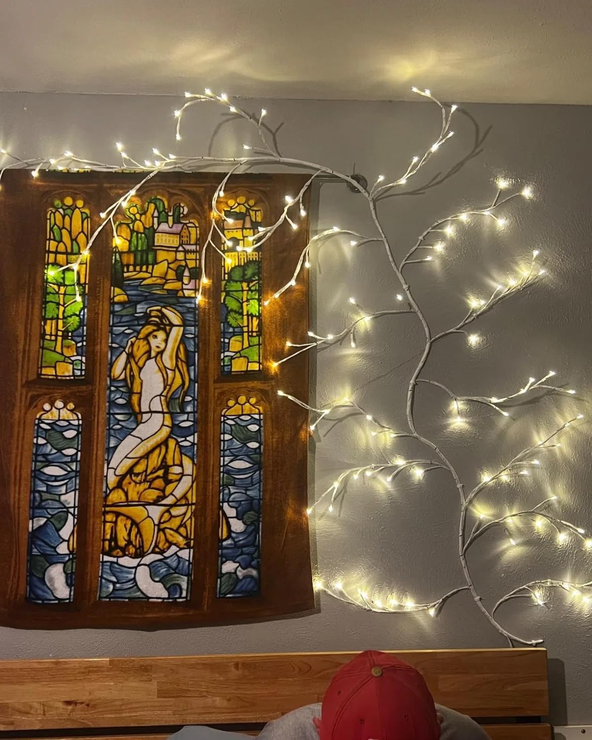 NIDISETPJAS 2pcs Enchanted Willow Vine Lights with Remote, 18 Branches, 144 LEDs, White Color, Model JT-EL/FC045V0800