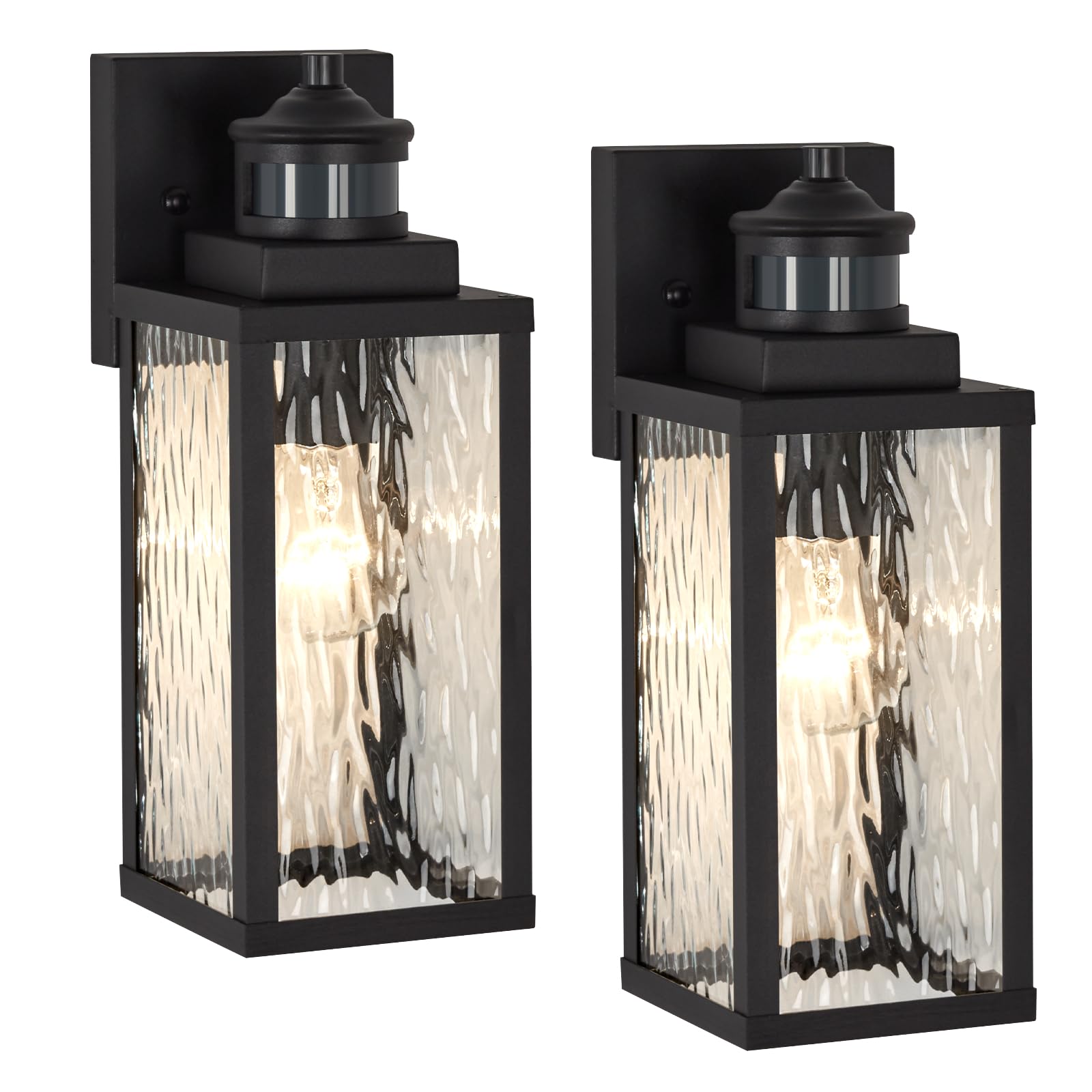 MDENLT 2 Pack Motion Sensor Outdoor Wall Lights,Updated Dusk to Dawn Outdoor Lighting, Exterior Light Fixtures Wall Mount With W