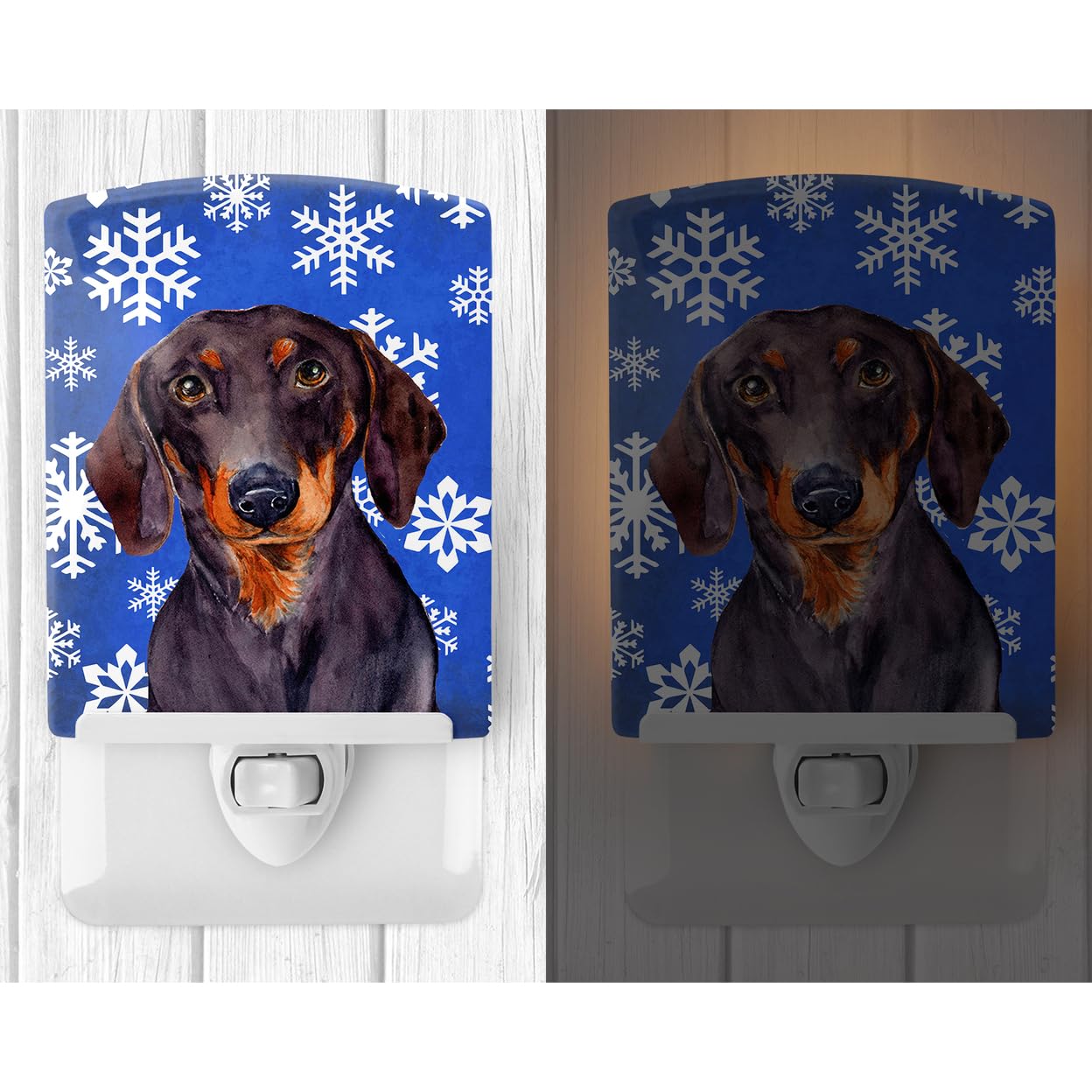 Carolines Treasures Night Light, Dachshund Design, Ceramic, UL-Certified, 6x4x3 inches, Multicolor, Model LH9268CNL