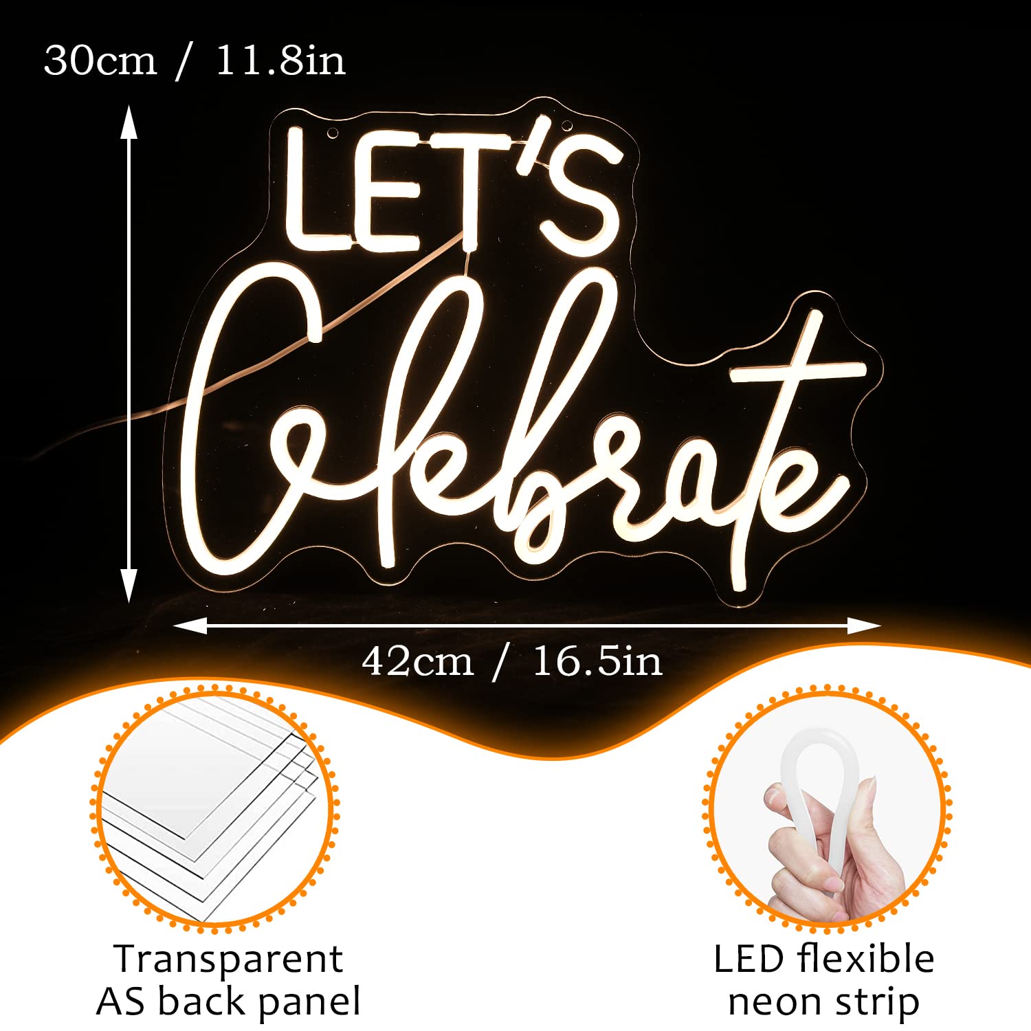 LISIGNVE Neon Sign Warm White Dimmable LED Light for Wall Decor, 16.5inx11.8in Acrylic, Perfect for Bedroom and Party Celebrations