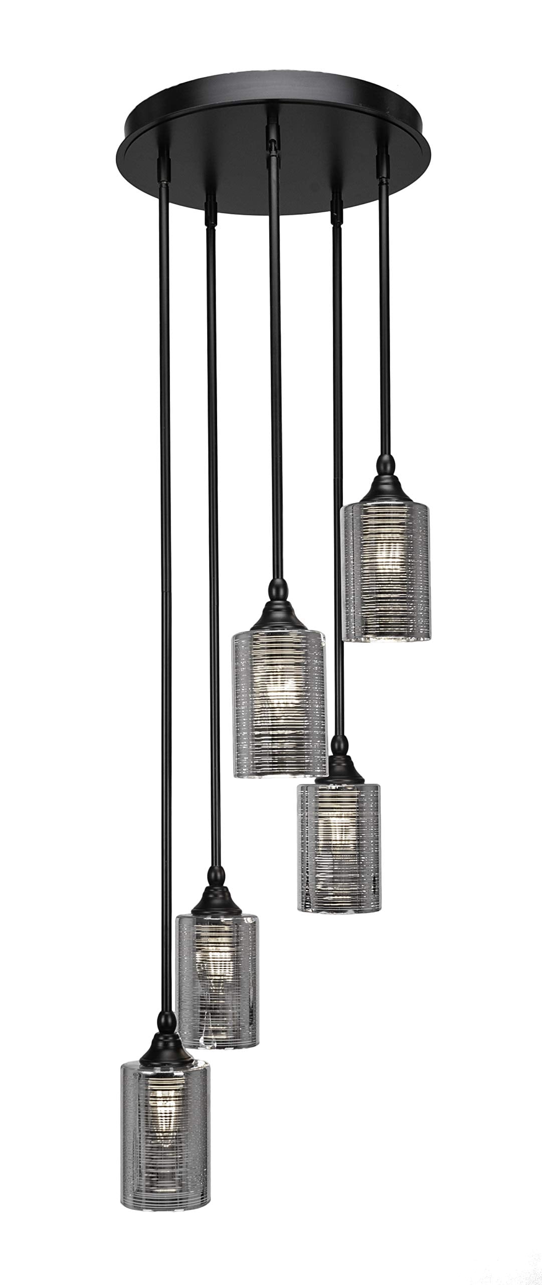 Empire 5 Light Cluster Pendalier In Matte Black (2145-Mb-6490)