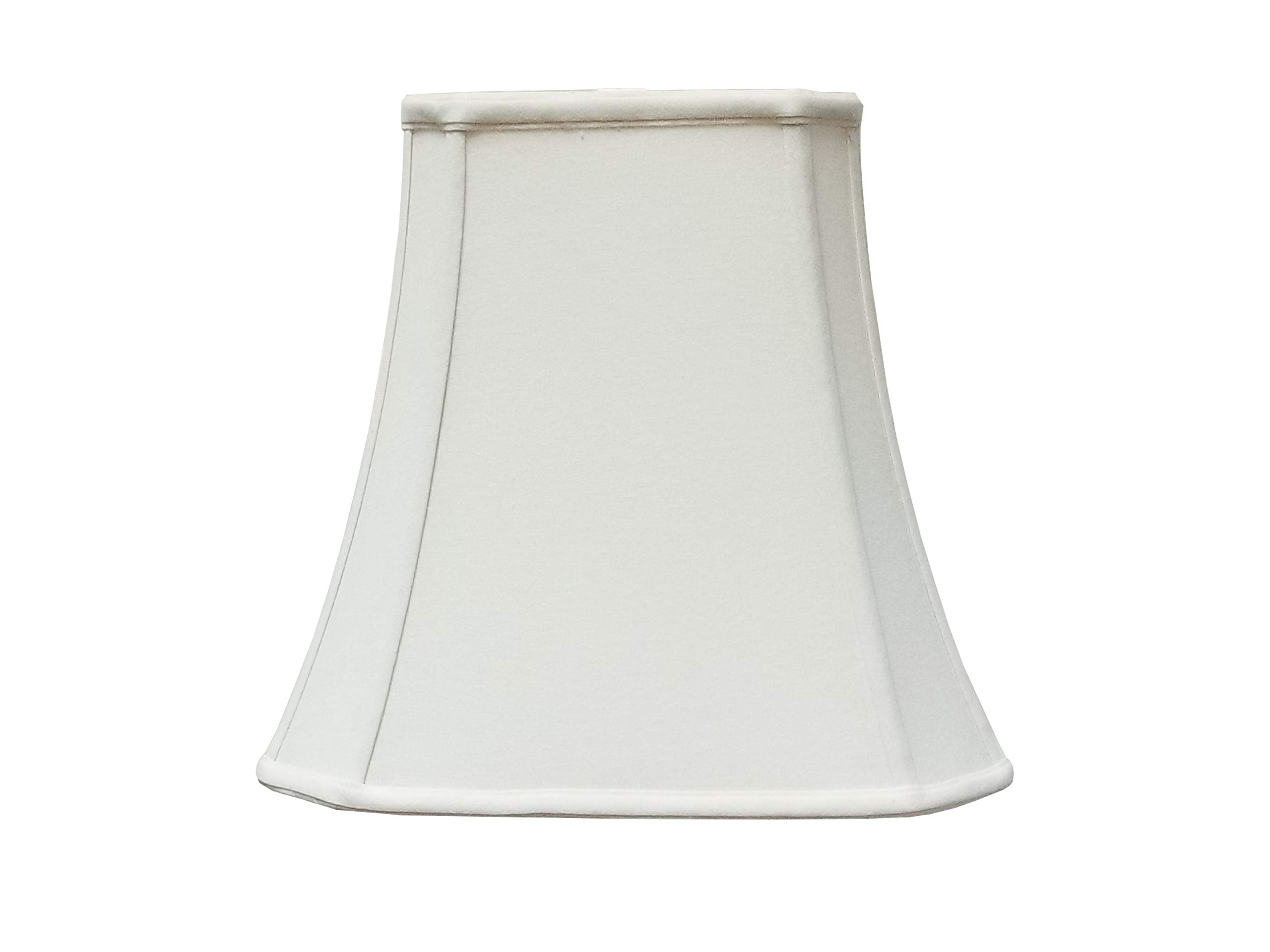 Royal Designs Rectangle Cut Corner Lamp Shade, White, (6 X 8) X (9 X 14) X 10.5