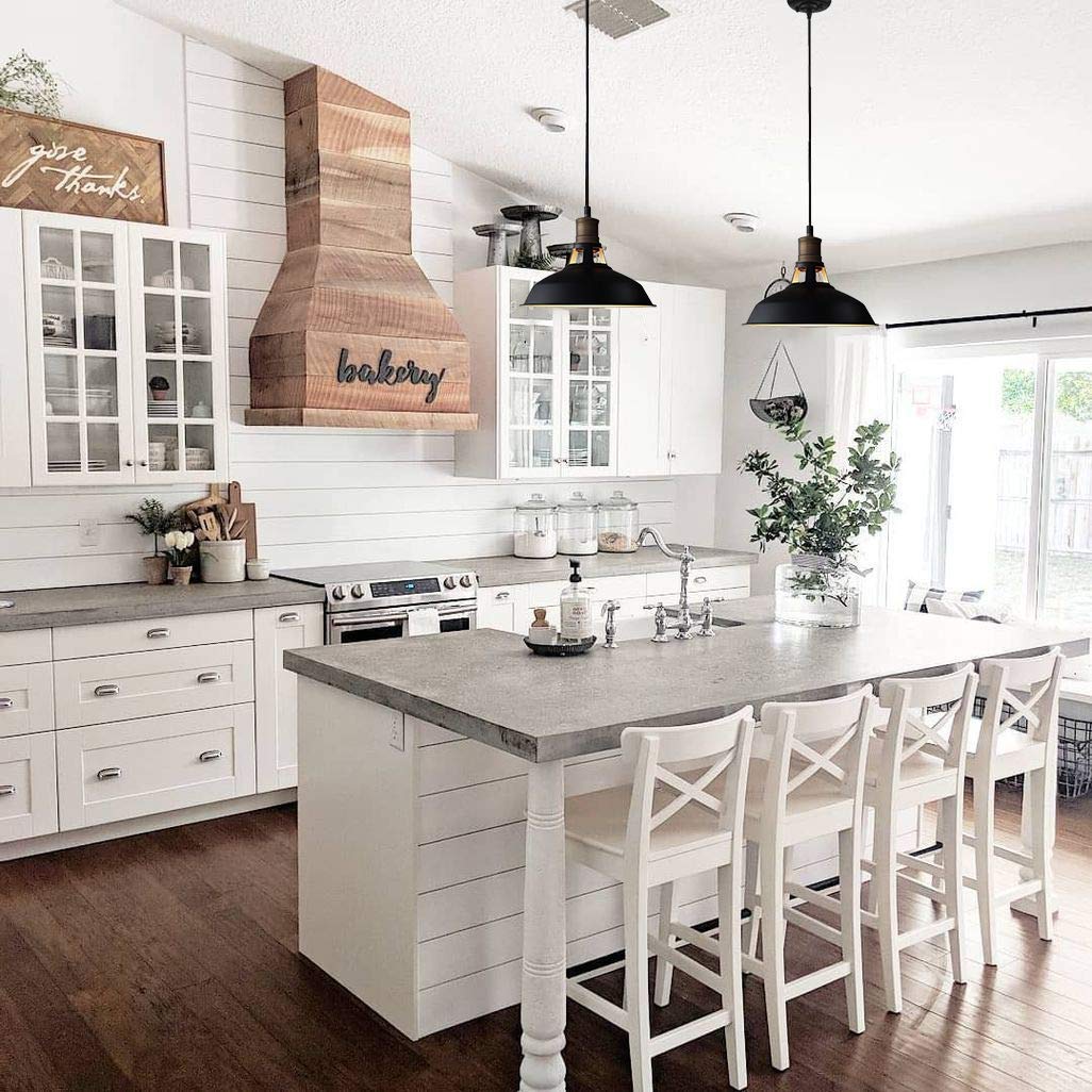 Claxy Macaron Green Pendant Lights Metal Barn Kitchen Island Pendant Light Fixture Adjustable Hanging Ceiling Light For Dining F