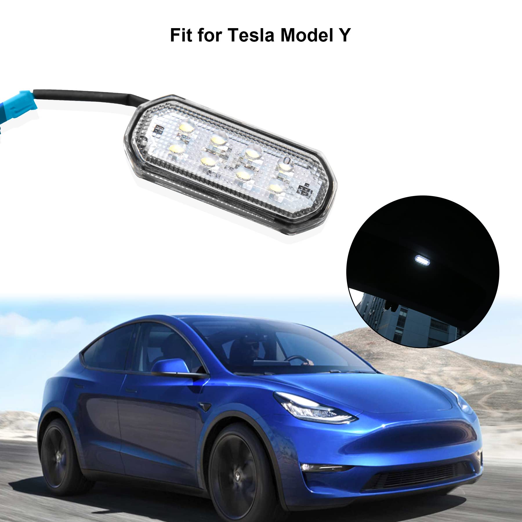 Augrex Led Trunk Light For Tesla Model Y, Trunk Cargo Area Light, Super Bright Trunk Lighting Lamp, Led Luggage Compartment Light Trunk Light Assembly, 6000K Diamond White, 1-Piece