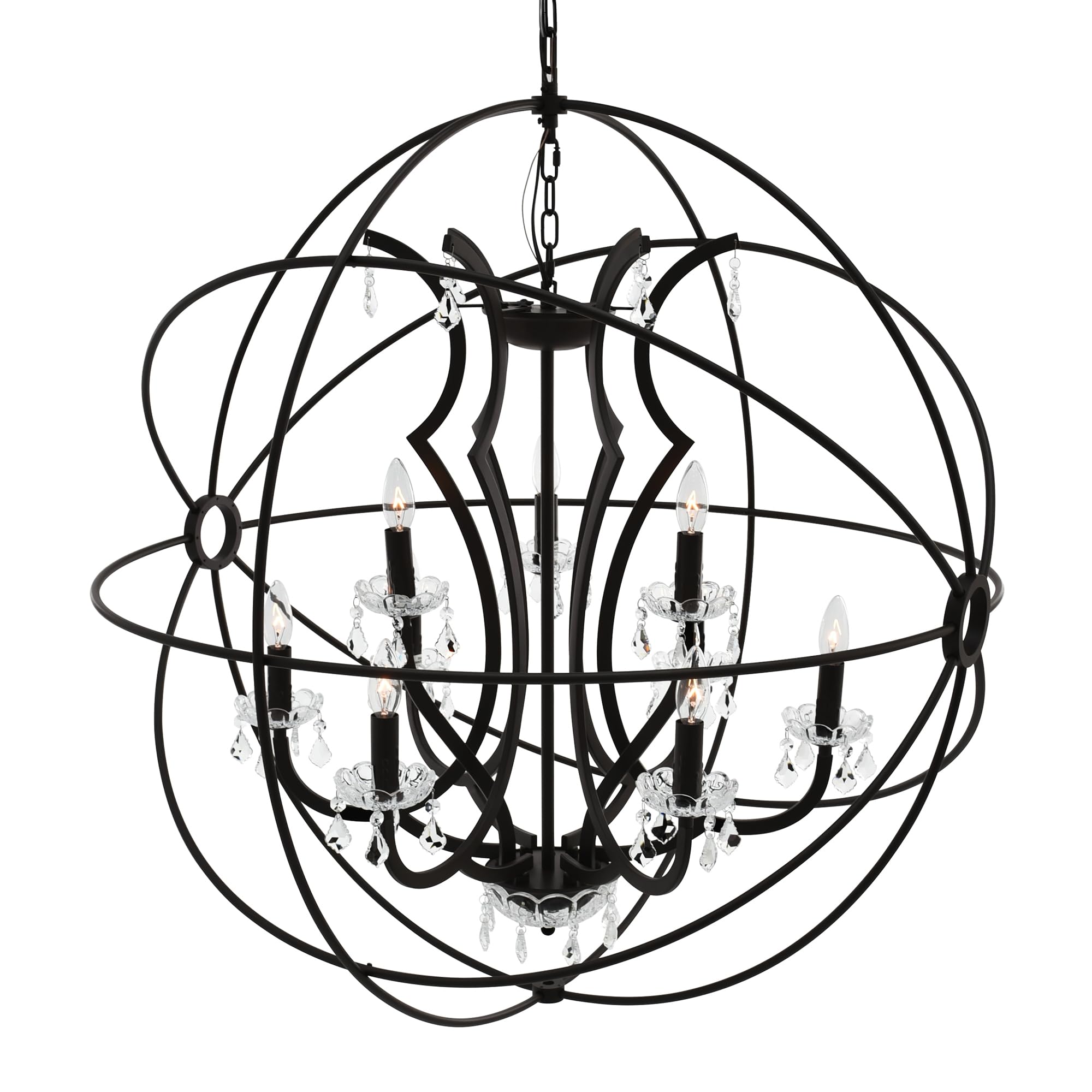 Cwi Lighting Campechia 9-Light Brown Metal Chandelier - Elegant Ceiling Fixture