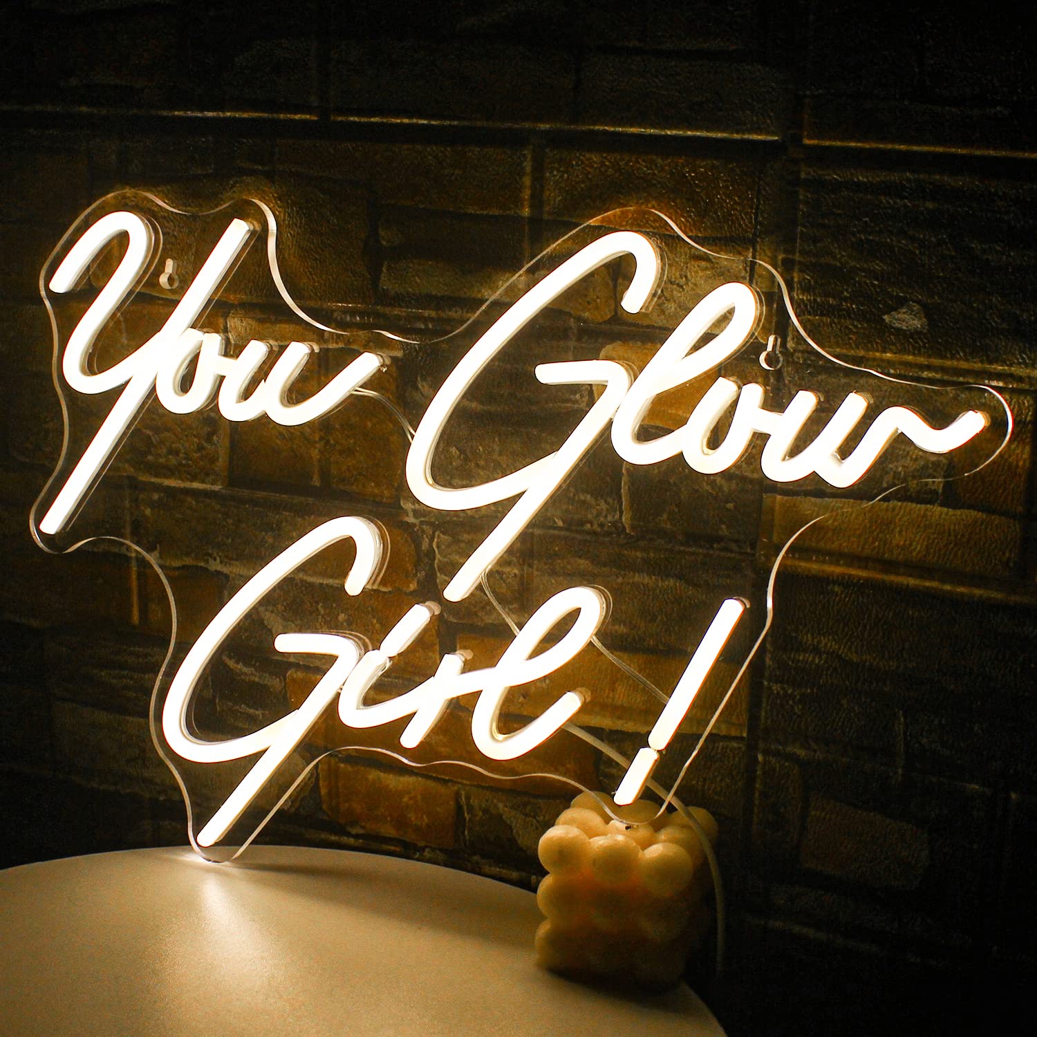 FAXFSIGN Neon Sign LED Warm White Wall Decor 12.2inx16.9in for Bedroom Wedding Party Gifts