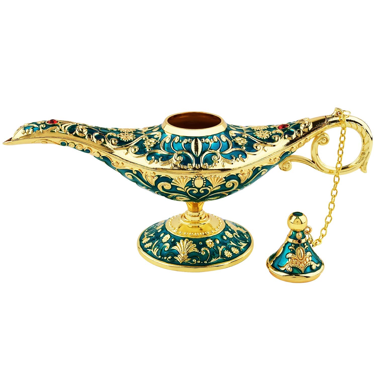 Sunmall Vintage Legend Aladdin Lamp Magic Genie Wishing Light,Collectable Rare Classic Arabian Costume Props Lamp Tabletop Decor Crafts For Home/Wedding Decoration&Gift For Party/Halloween/Birthday