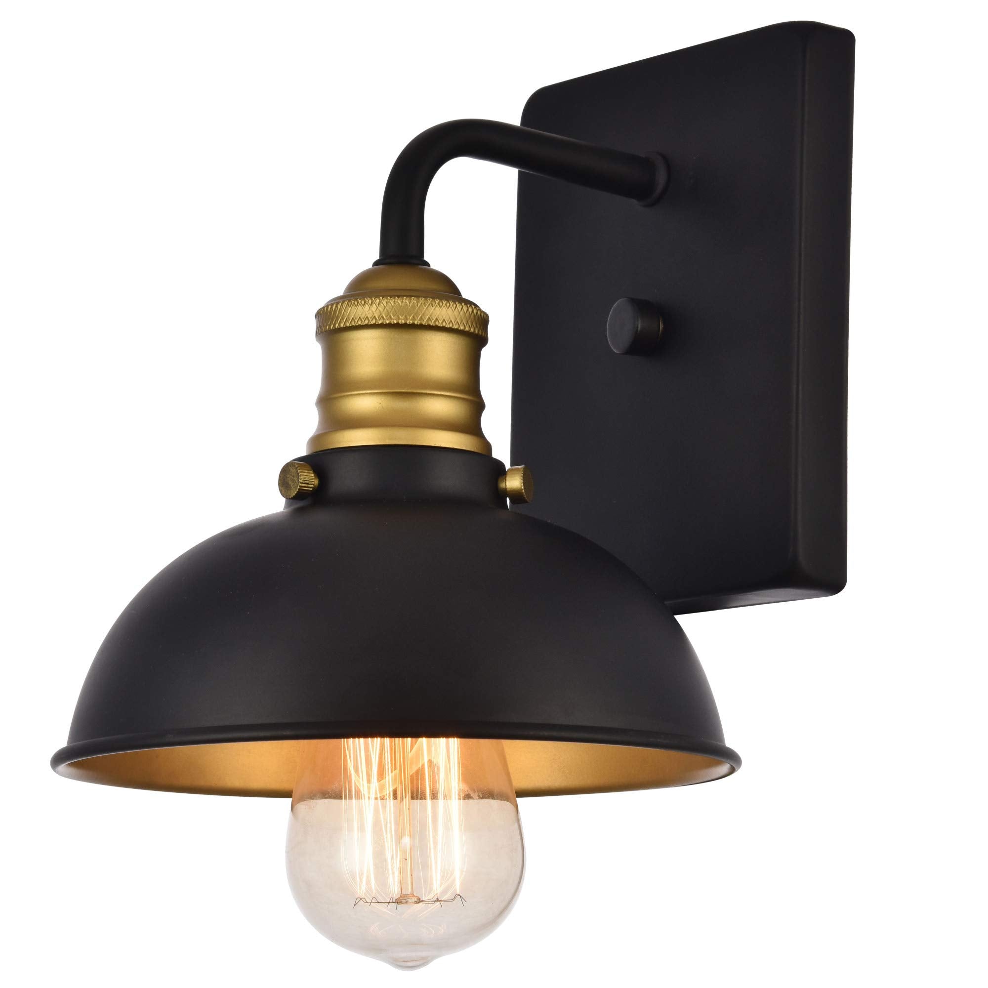 Elegant Lighting LD8004W7 Anders Single Light 8-5/16'' Tall Wall Sconce with Meta  Black/Brass