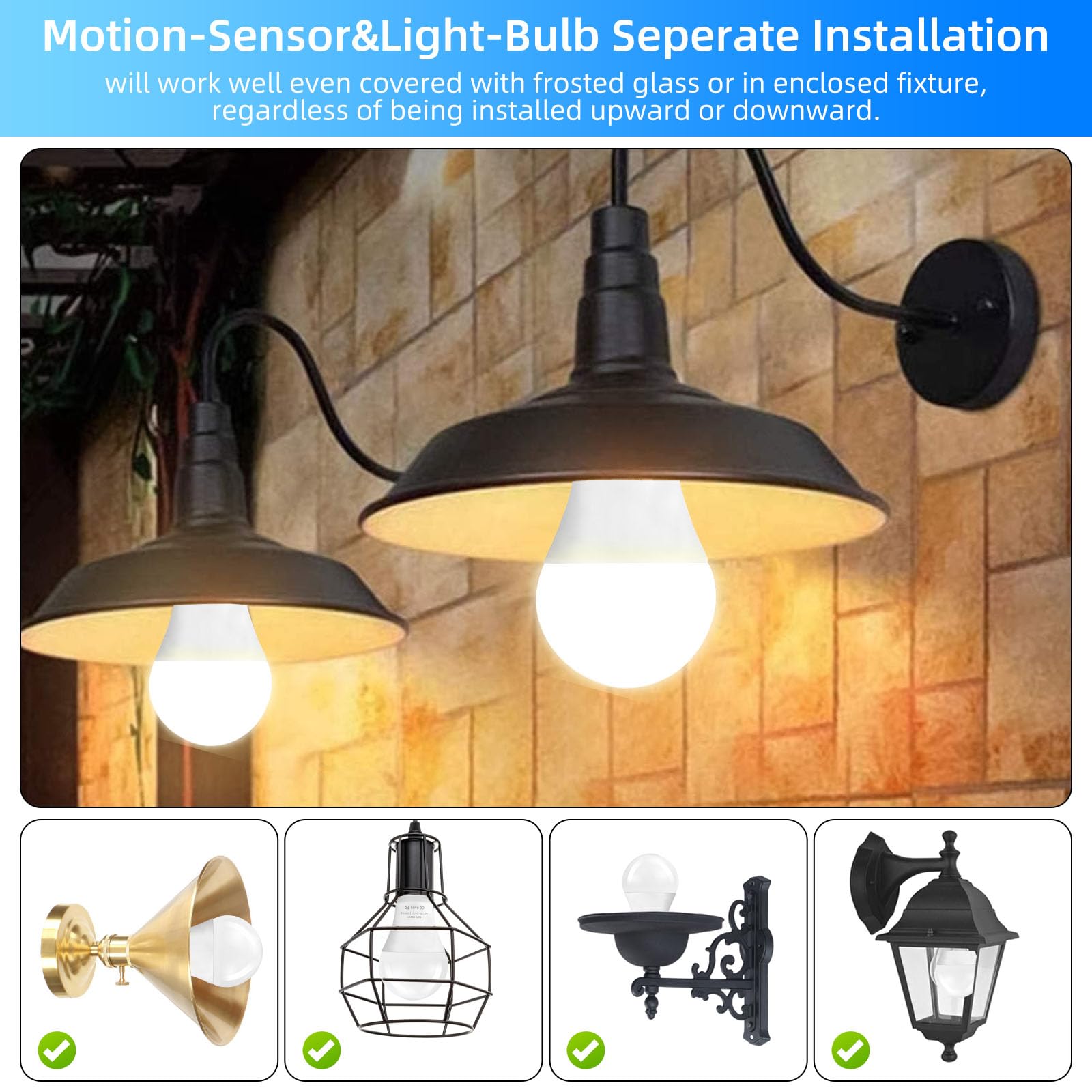 Motion Sensor Light Bulbs  10W (120W Equivalent) 1200Lm Motion Activated Dusk To Dawn Security Led Bulb  3000K Warm White  A19/E26  Auto On/Off Indoor Outdoor Lighting  For Garage Basement Hallway