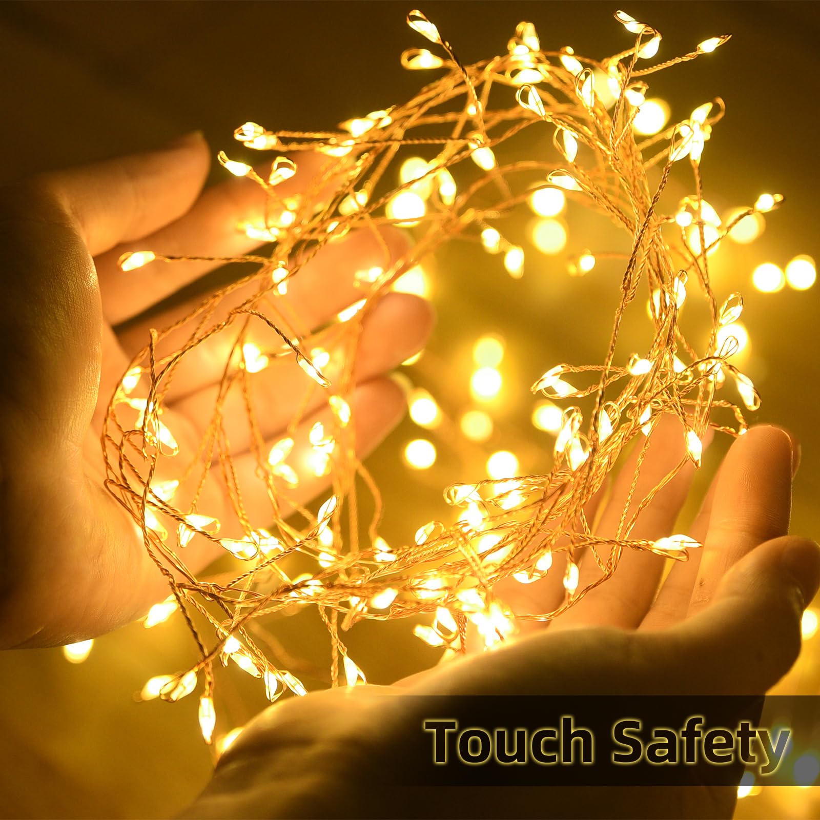 Battery Operated Fairy Lights 120 Led Warm Fairy Lights With Remote Gold Wire Starry Lights 14.7Ft String Lights With Timer Twinkle Lights For Christmas Tree Garland Wreath Wedding Party Xmas