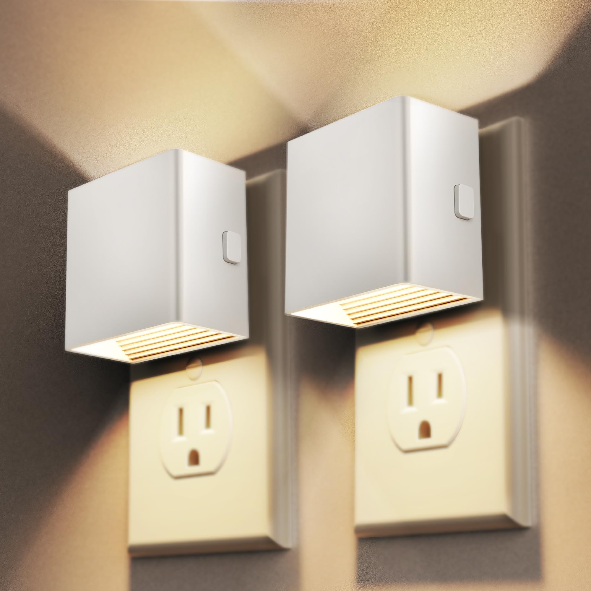 DORESshop LED Night Lights Plug into Wall, 4 Pack, 3 Level Brightness, Dusk to Dawn Sensor, White, Model D-GY10603US-4